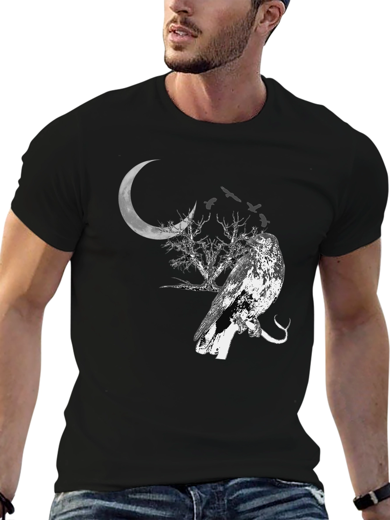 Raven Moon T-Shirt - Gothic Style Tee