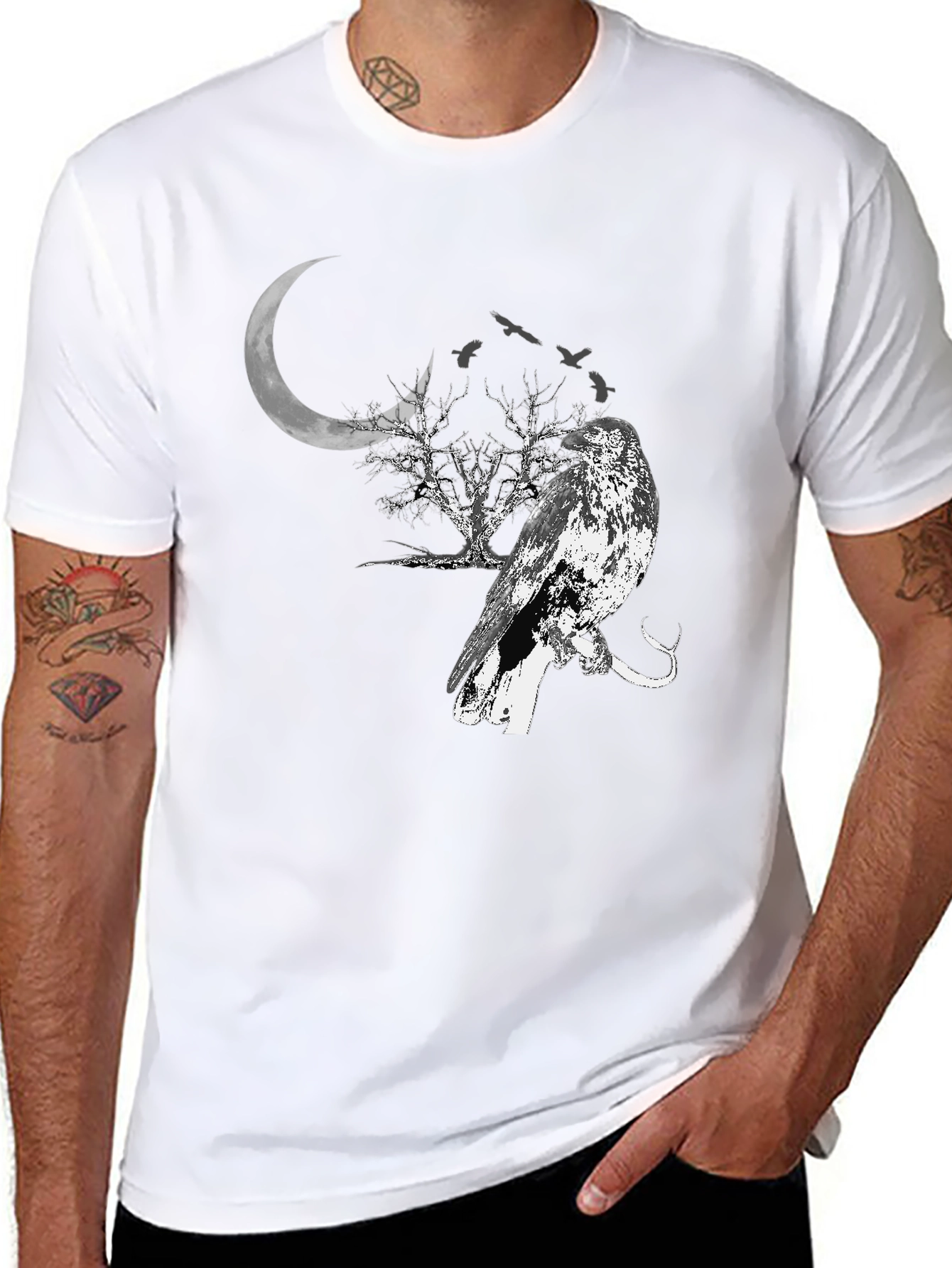 Raven Moon T-Shirt - Gothic Style Tee