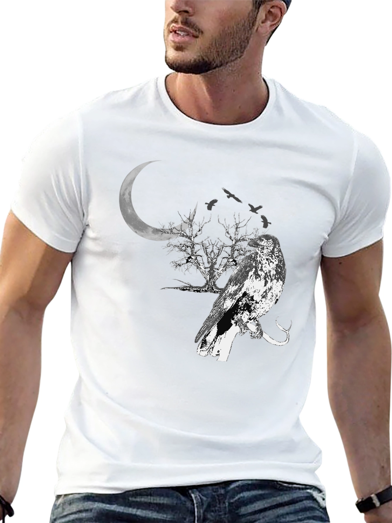 Raven Moon T-Shirt - Gothic Style Tee