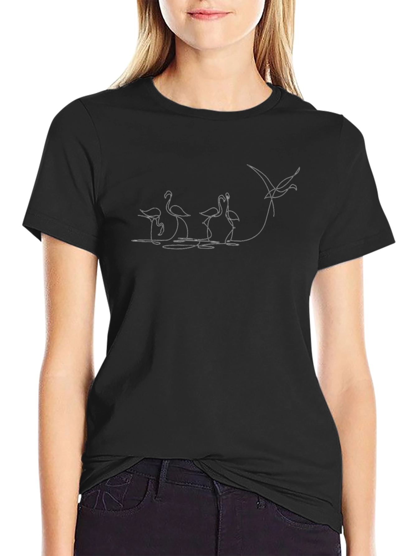 Minimalist Flamingo Graphic T-Shirt