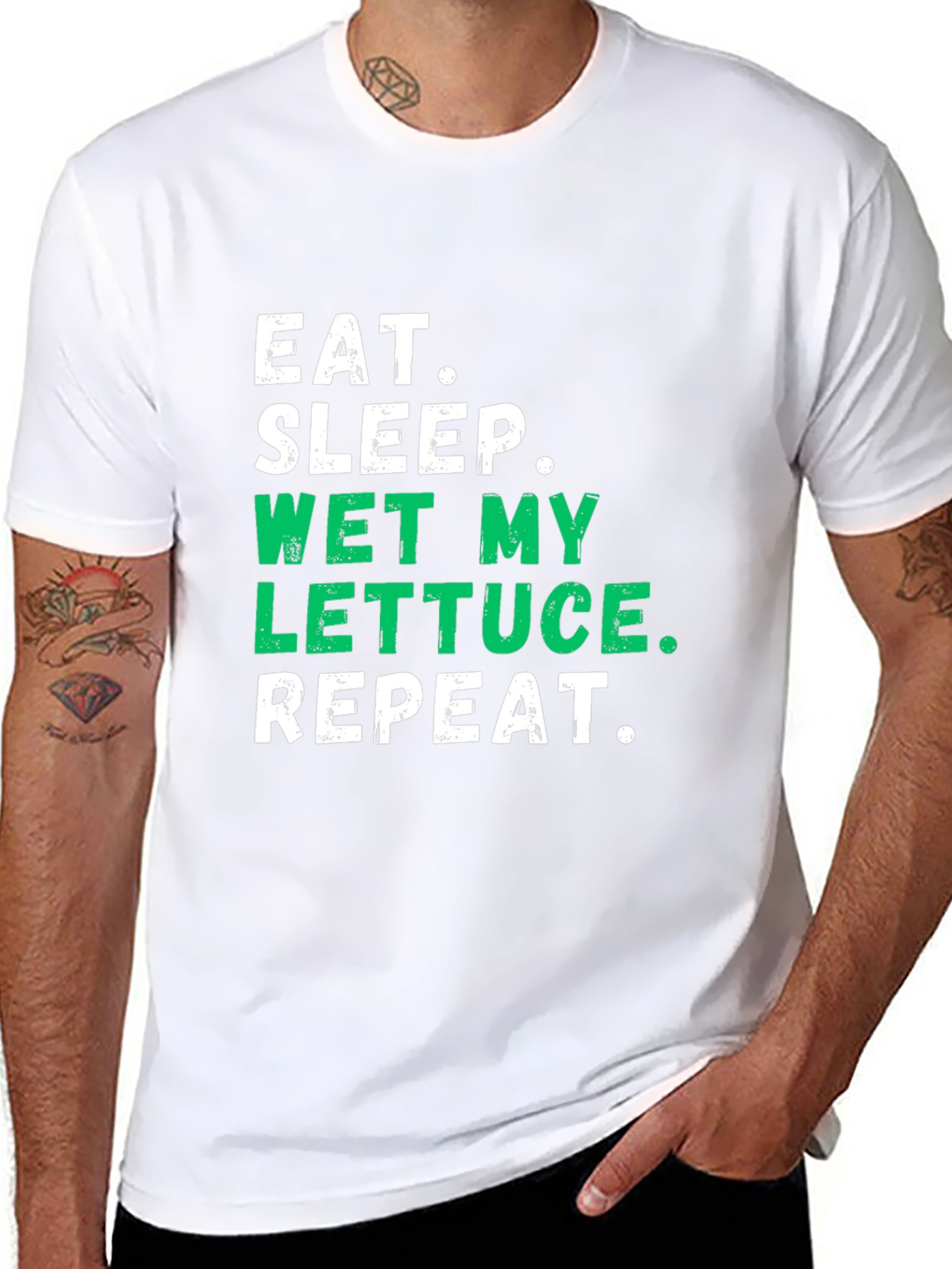 Eat Sleep Wet My Lettuce Repeat Graphic Tee