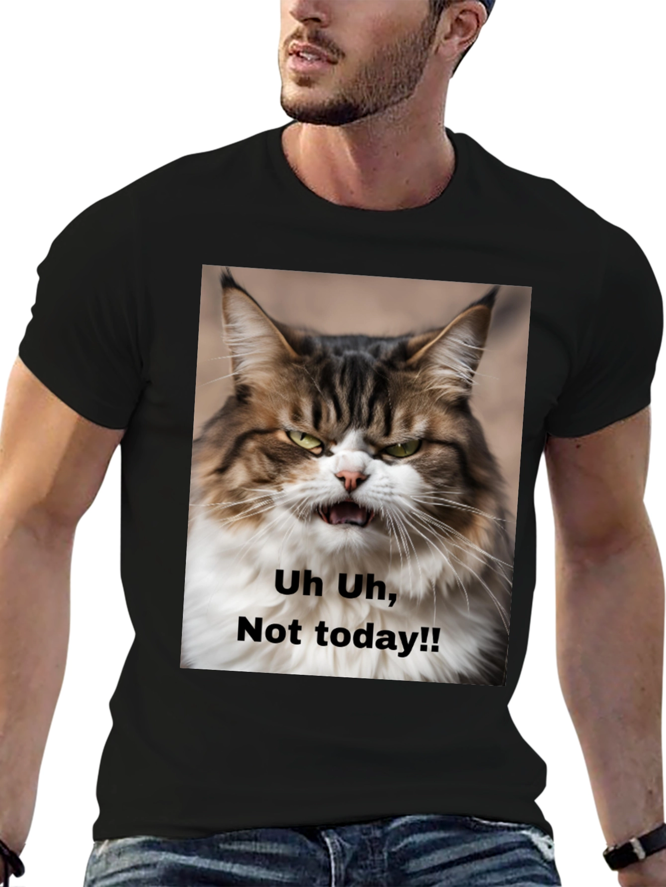 Grumpy Cat T-Shirt - Not Today! Unisex Black Tee