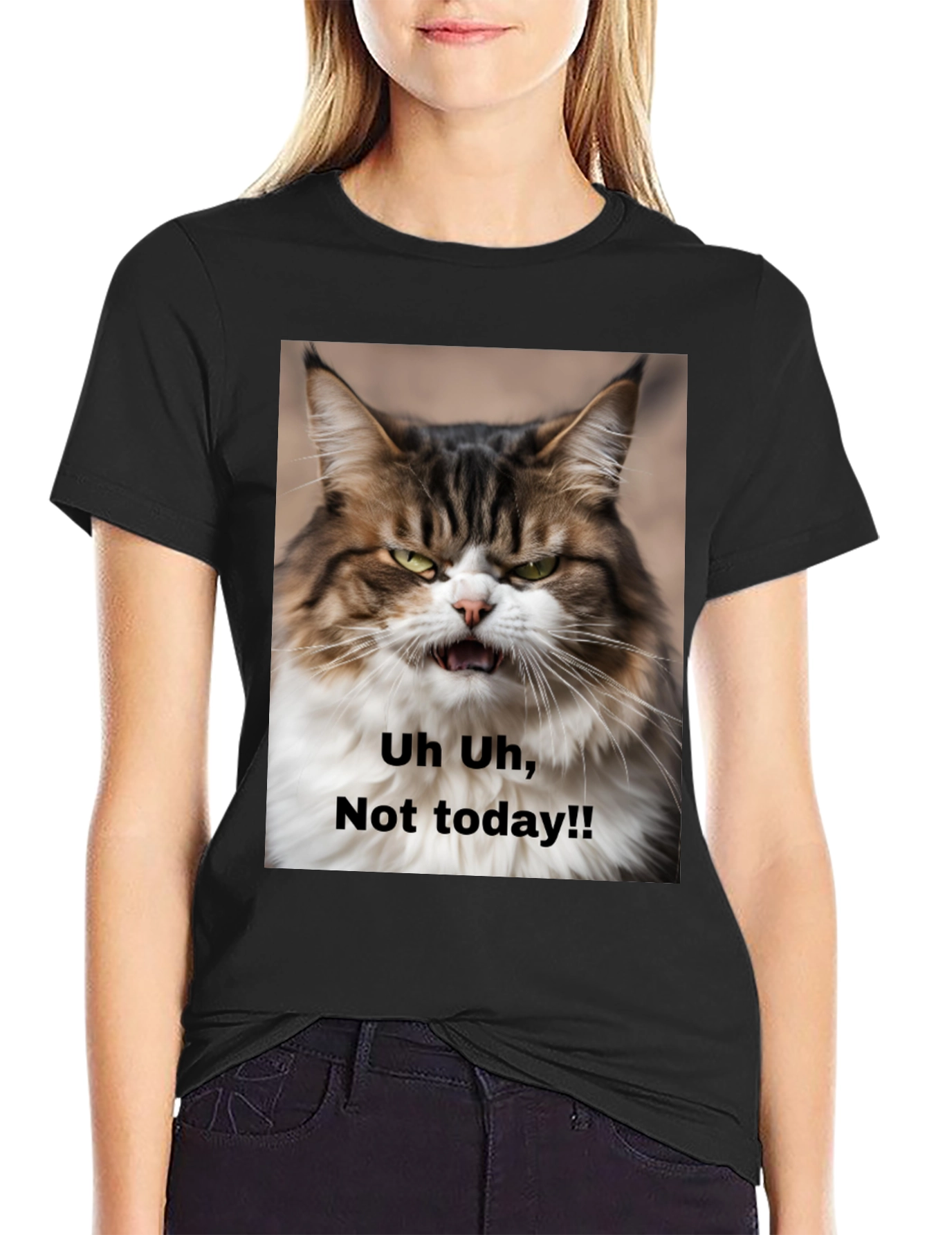 Grumpy Cat T-Shirt - Not Today! Unisex Black Tee