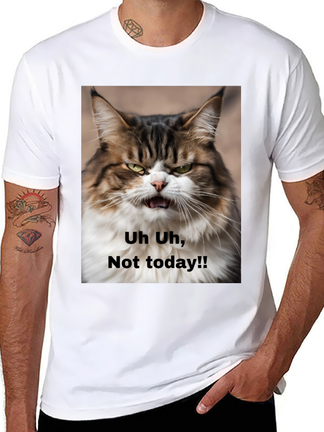 Grumpy Cat T-Shirt - Not Today! Unisex Black Tee