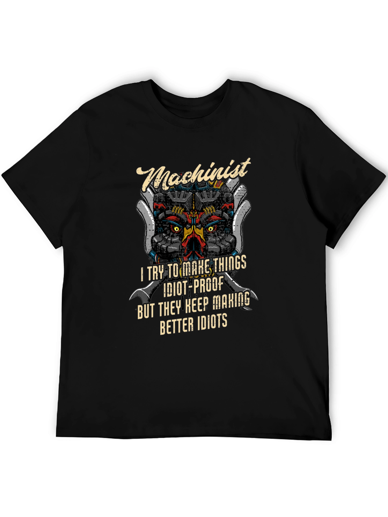 Machinist Robot Humor Graphic T-Shirt