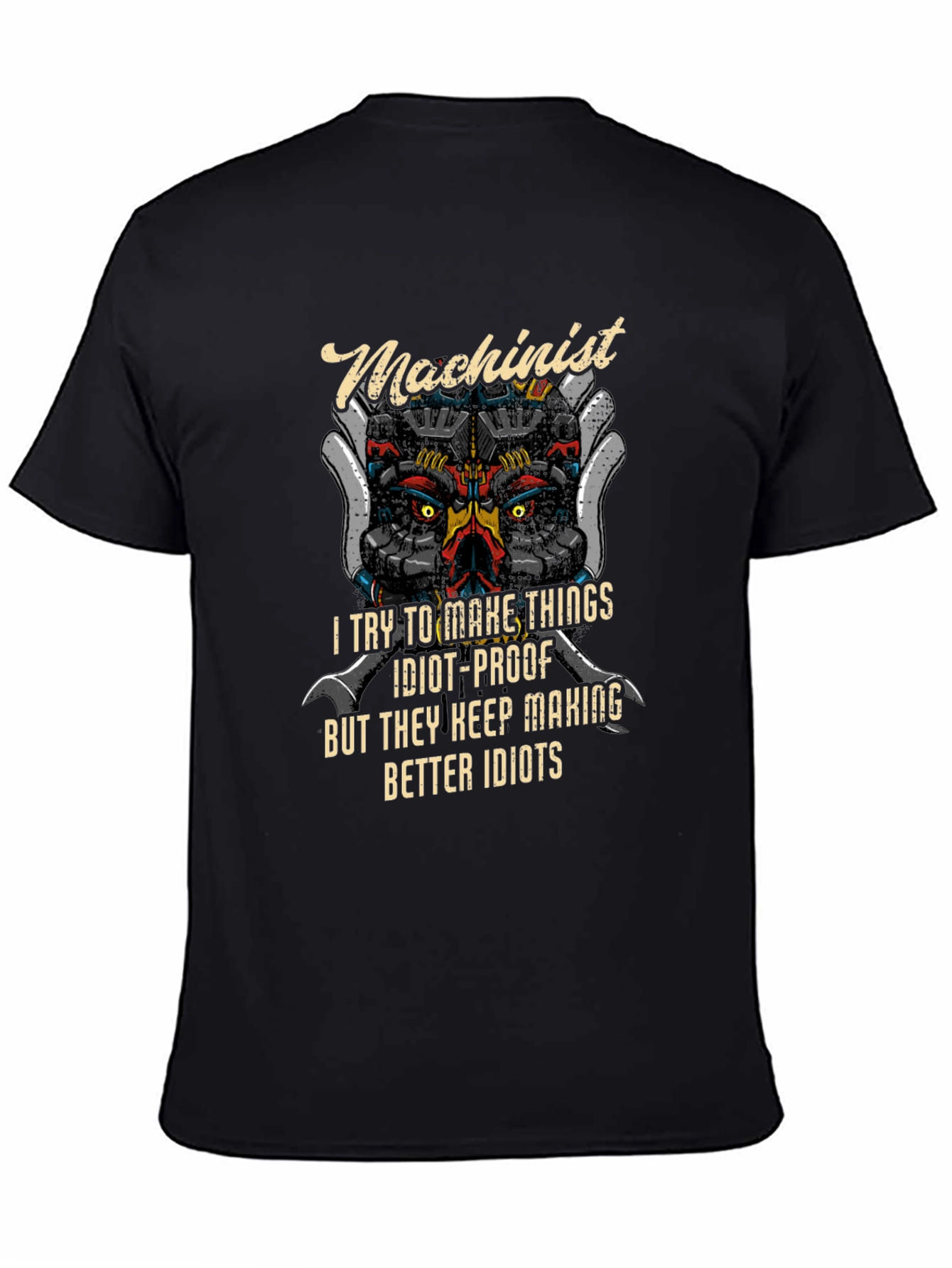 Machinist Robot Humor Graphic T-Shirt