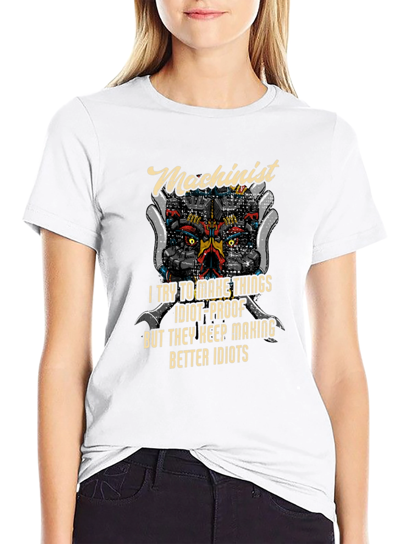 Machinist Robot Humor Graphic T-Shirt