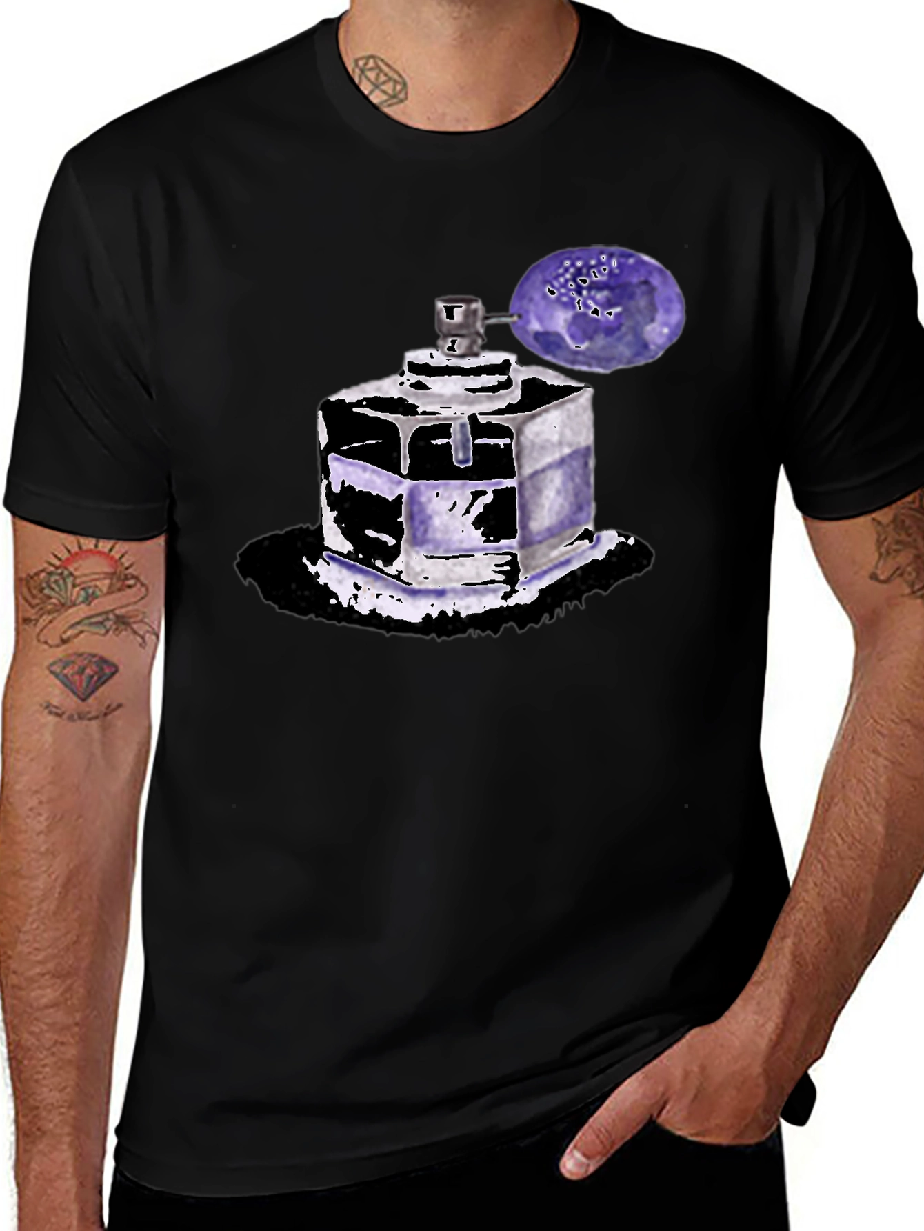 Perfume Bottle Graphic Tee - Trendy Unisex T-Shirt