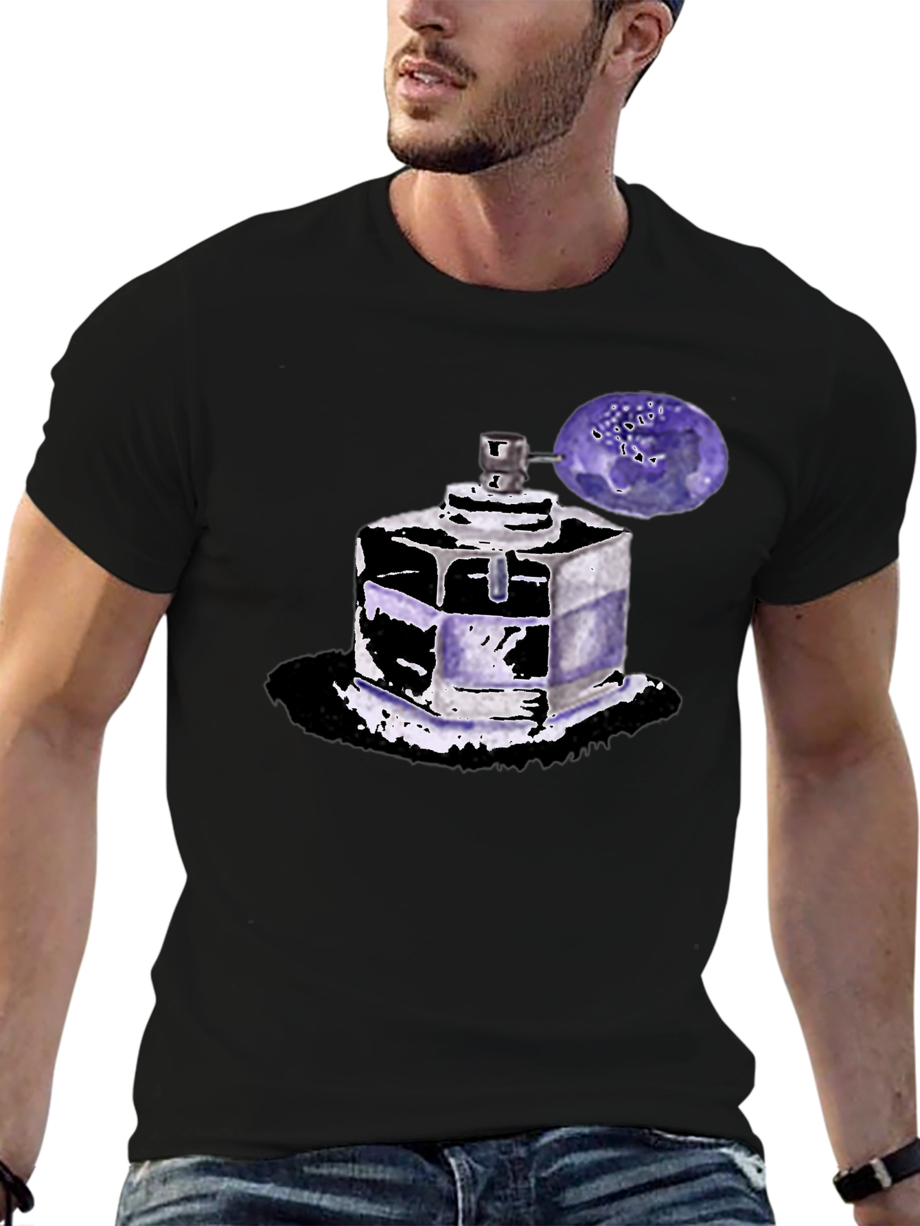 Perfume Bottle Graphic Tee - Trendy Unisex T-Shirt