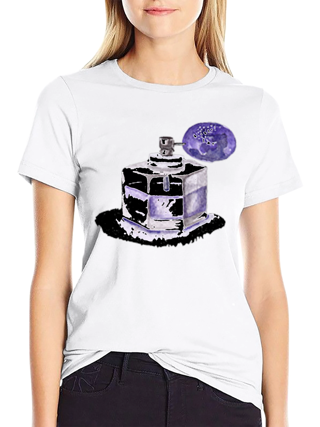 Perfume Bottle Graphic Tee - Trendy Unisex T-Shirt