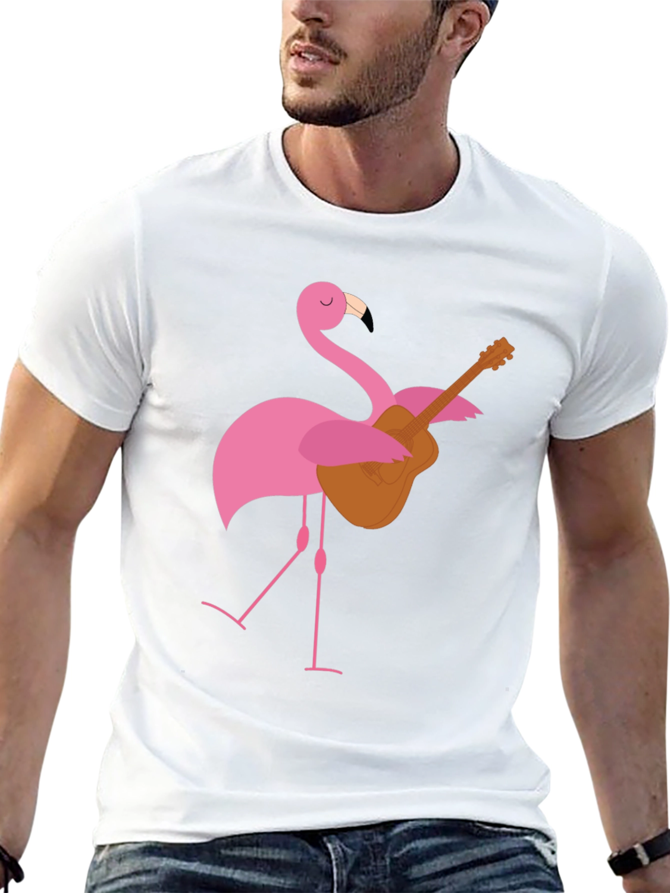 Flamingo Guitar T-Shirt - Playful Graphic Tee