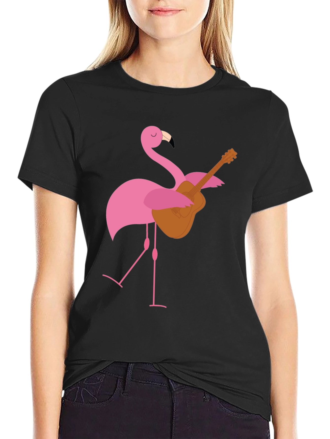 Flamingo Guitar T-Shirt - Playful Graphic Tee