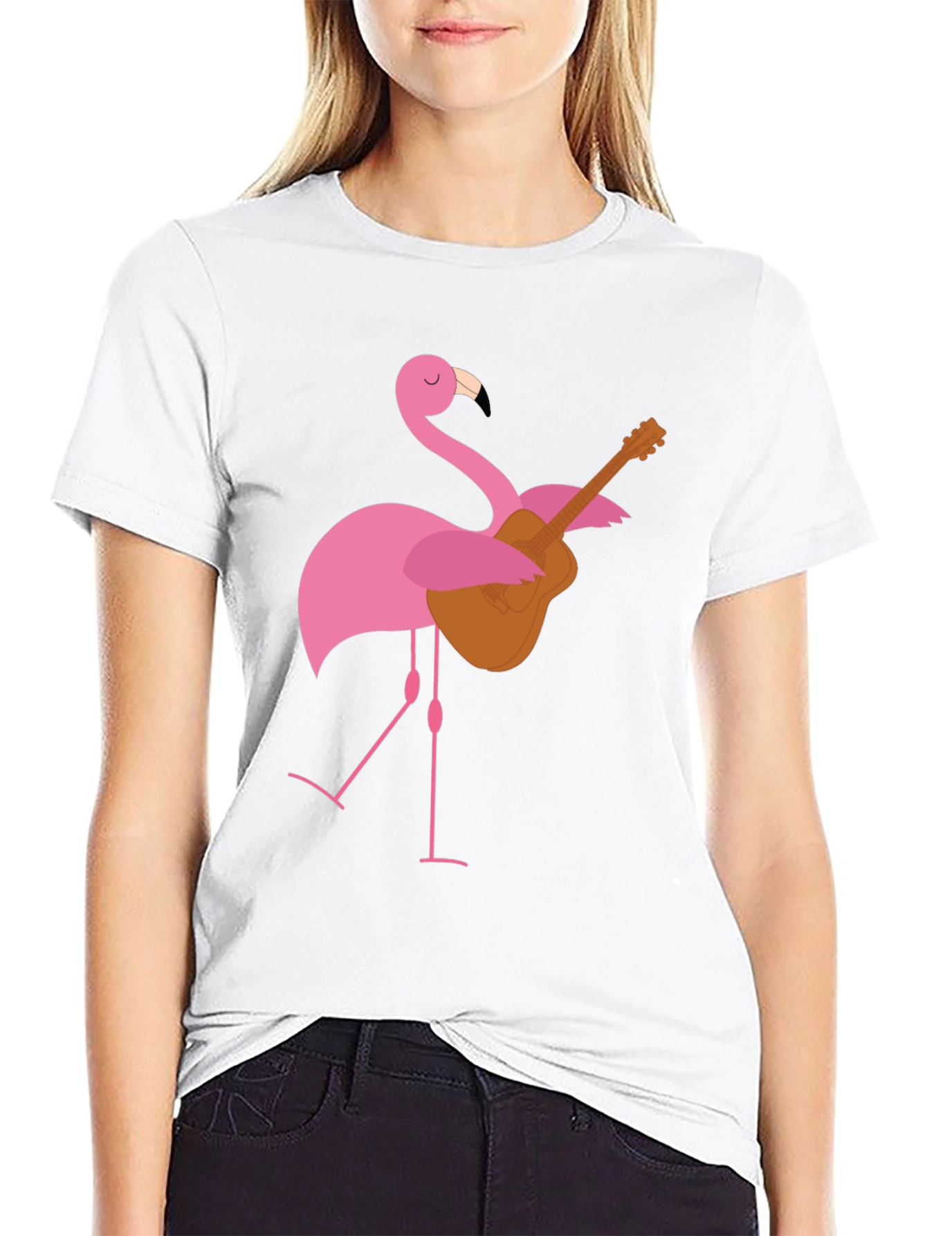 Flamingo Guitar T-Shirt - Playful Graphic Tee
