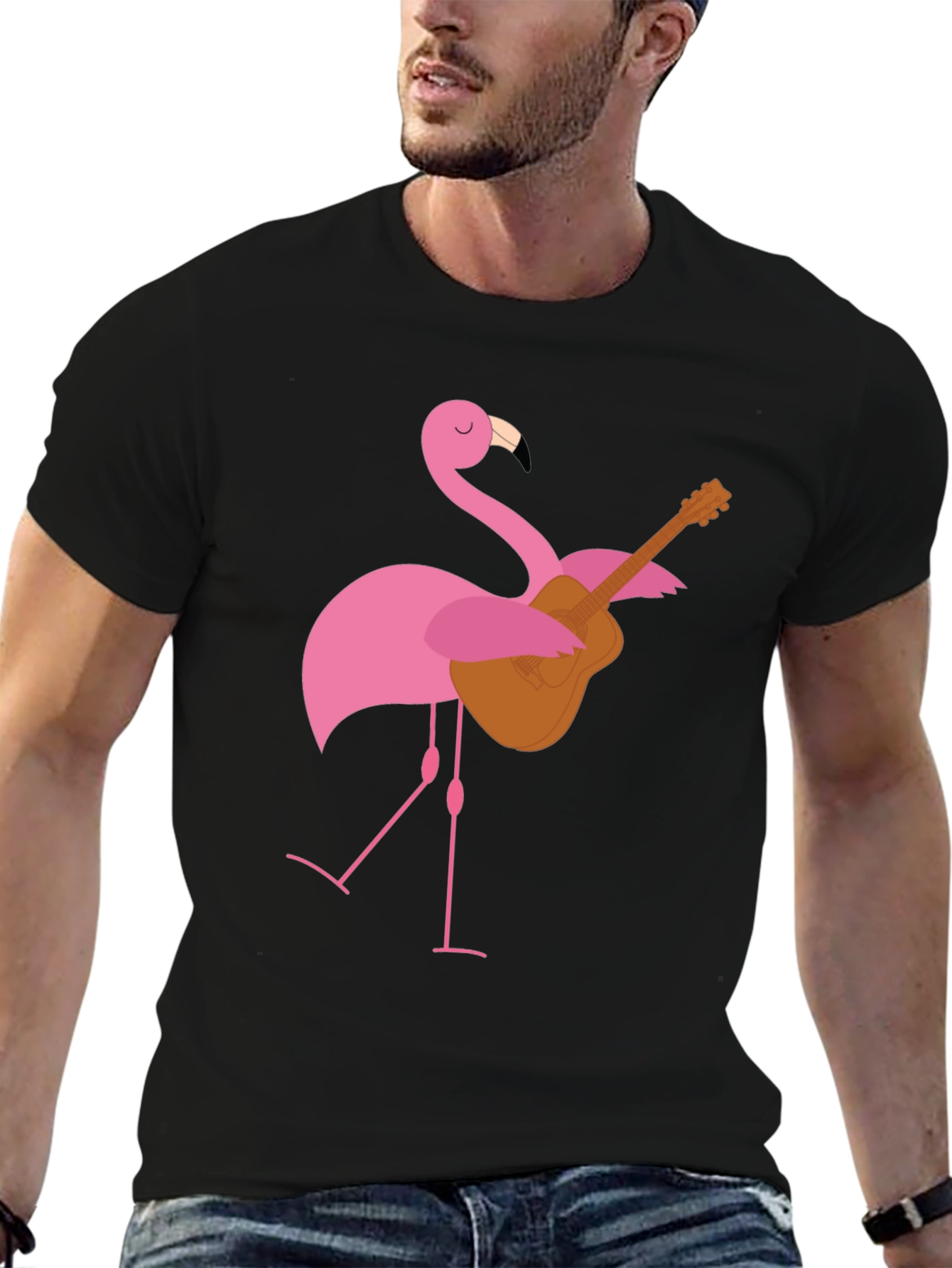 Flamingo Guitar T-Shirt - Playful Graphic Tee