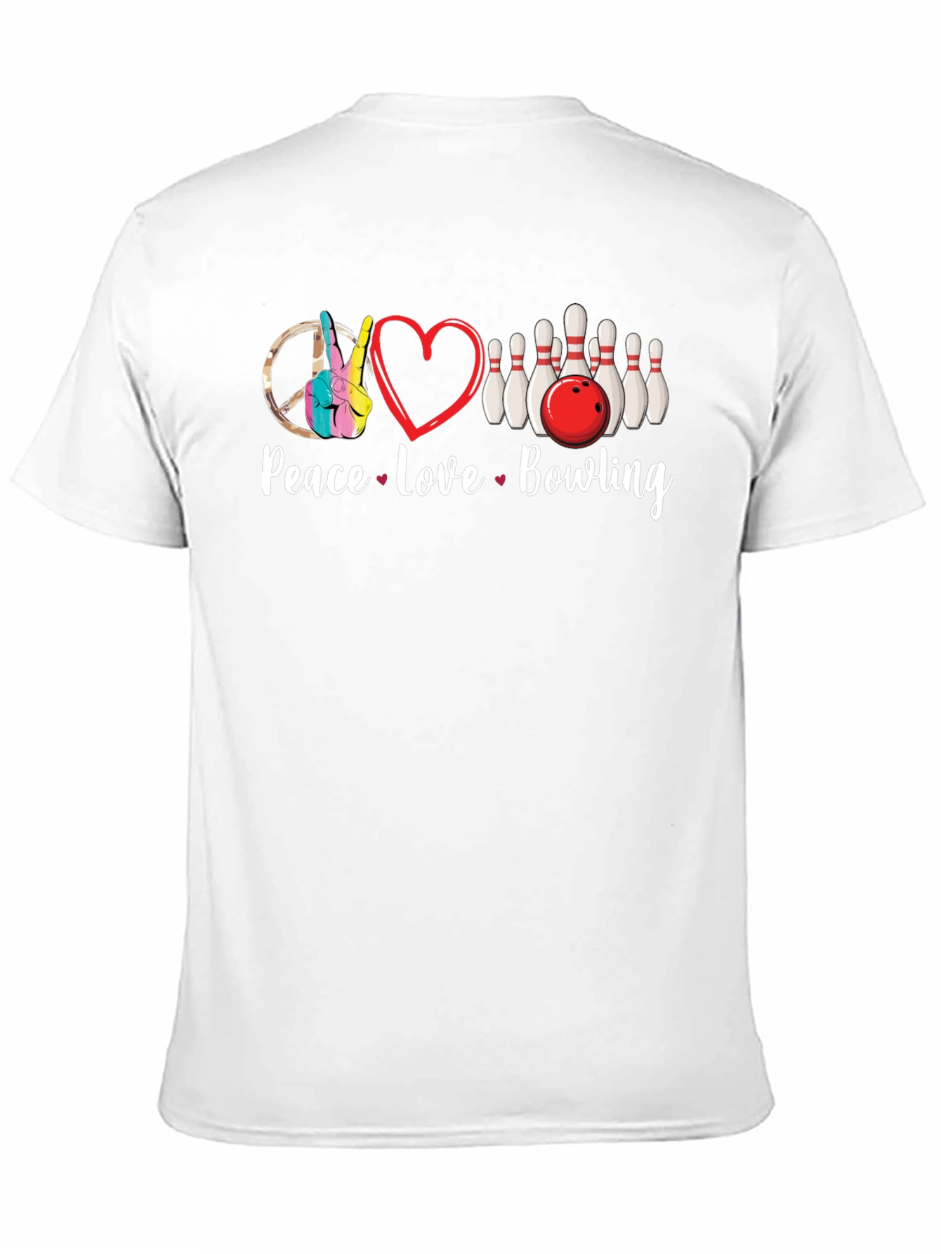Peace Love Bowling Graphic T-Shirt