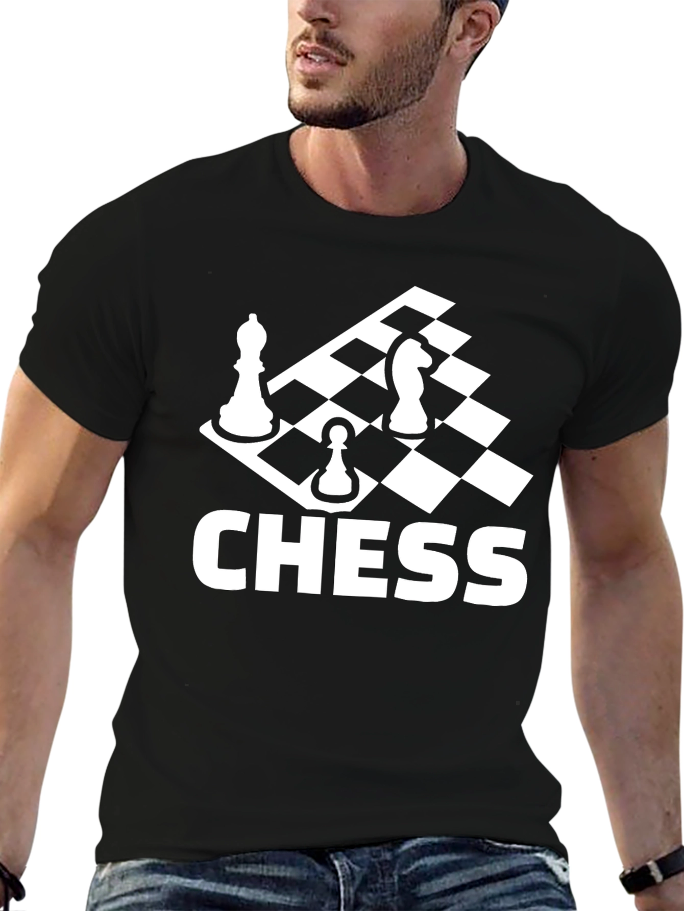 Chess Graphic T-Shirt - Black Cotton Tee