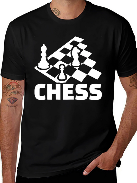 Chess Graphic T-Shirt - Black Cotton Tee