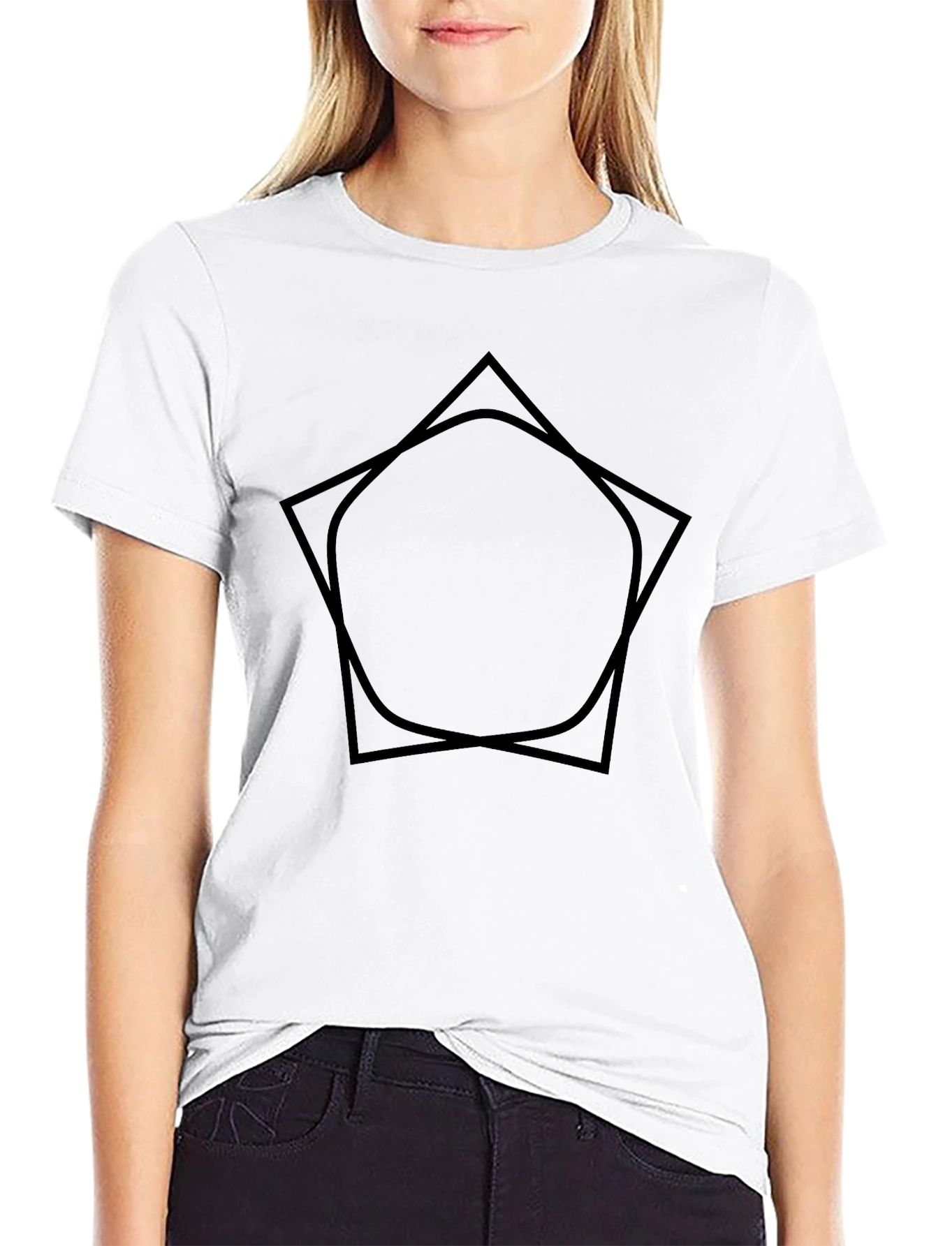 Modern Geometric Tee - Black Graphic Shirt