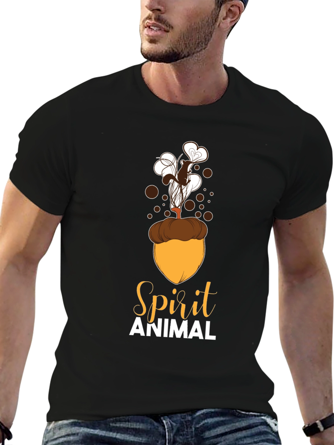 Spirit Animal Squirrel Acorn Design T-Shirt