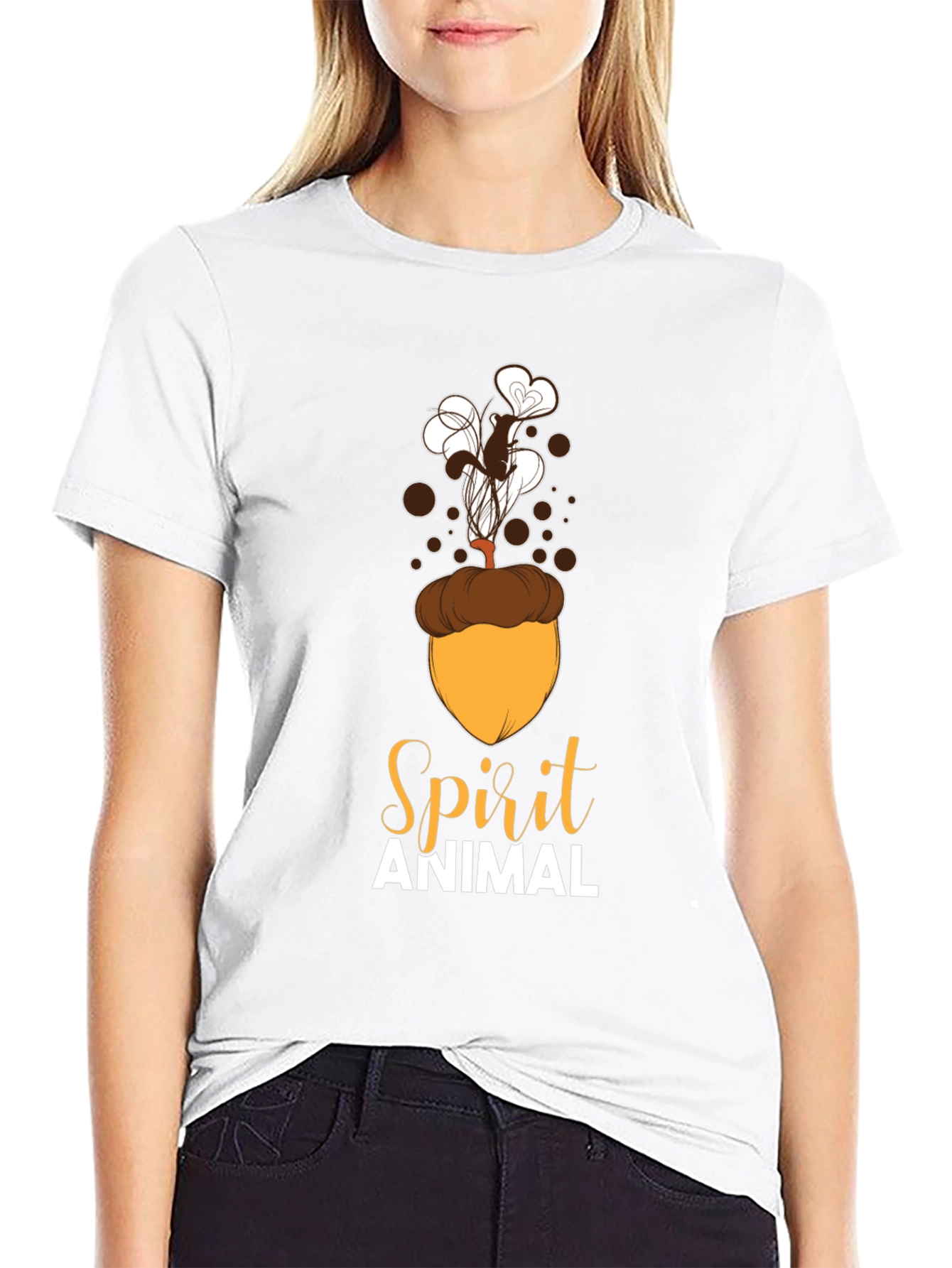 Spirit Animal Squirrel Acorn Design T-Shirt
