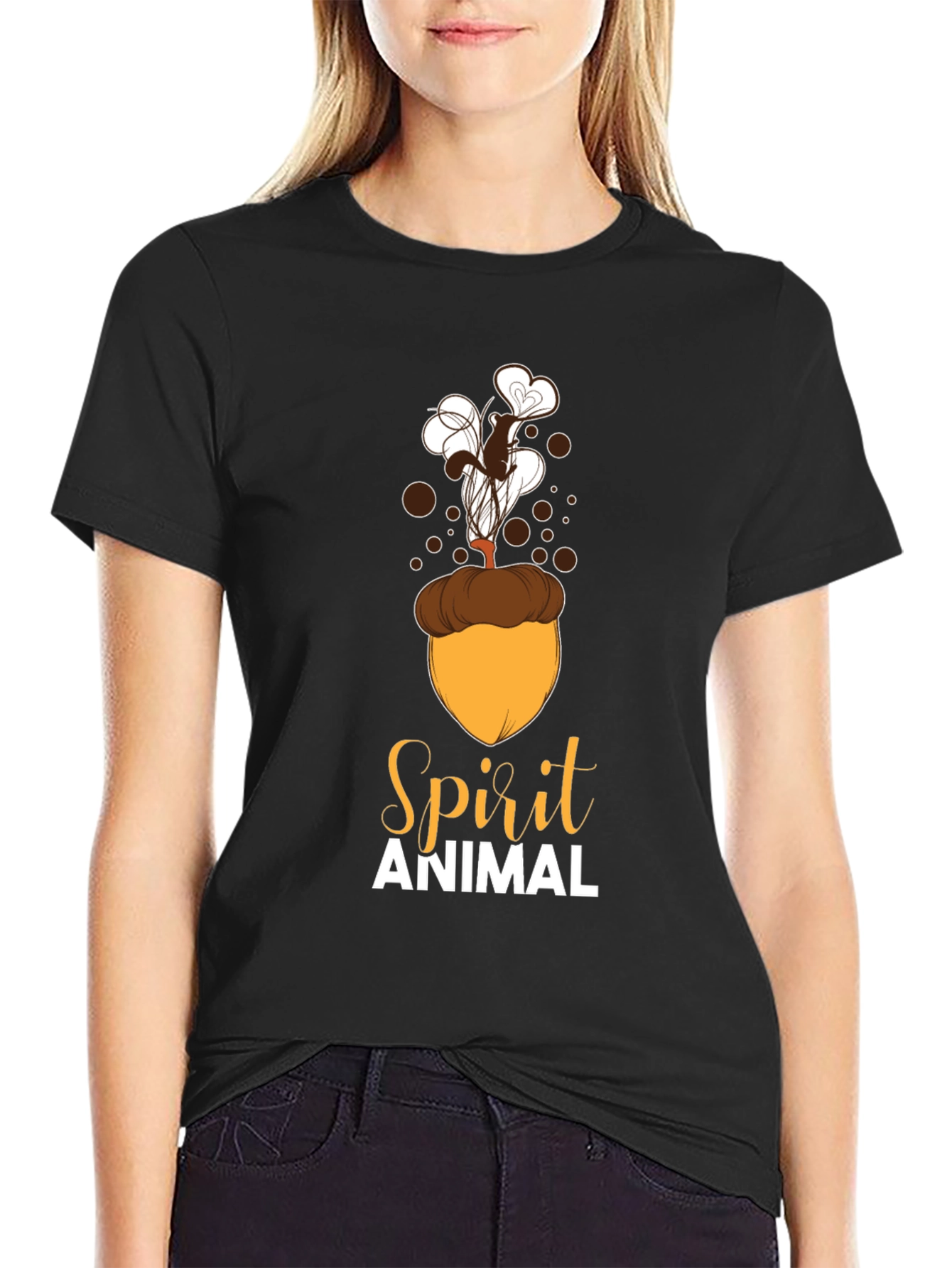 Spirit Animal Squirrel Acorn Design T-Shirt