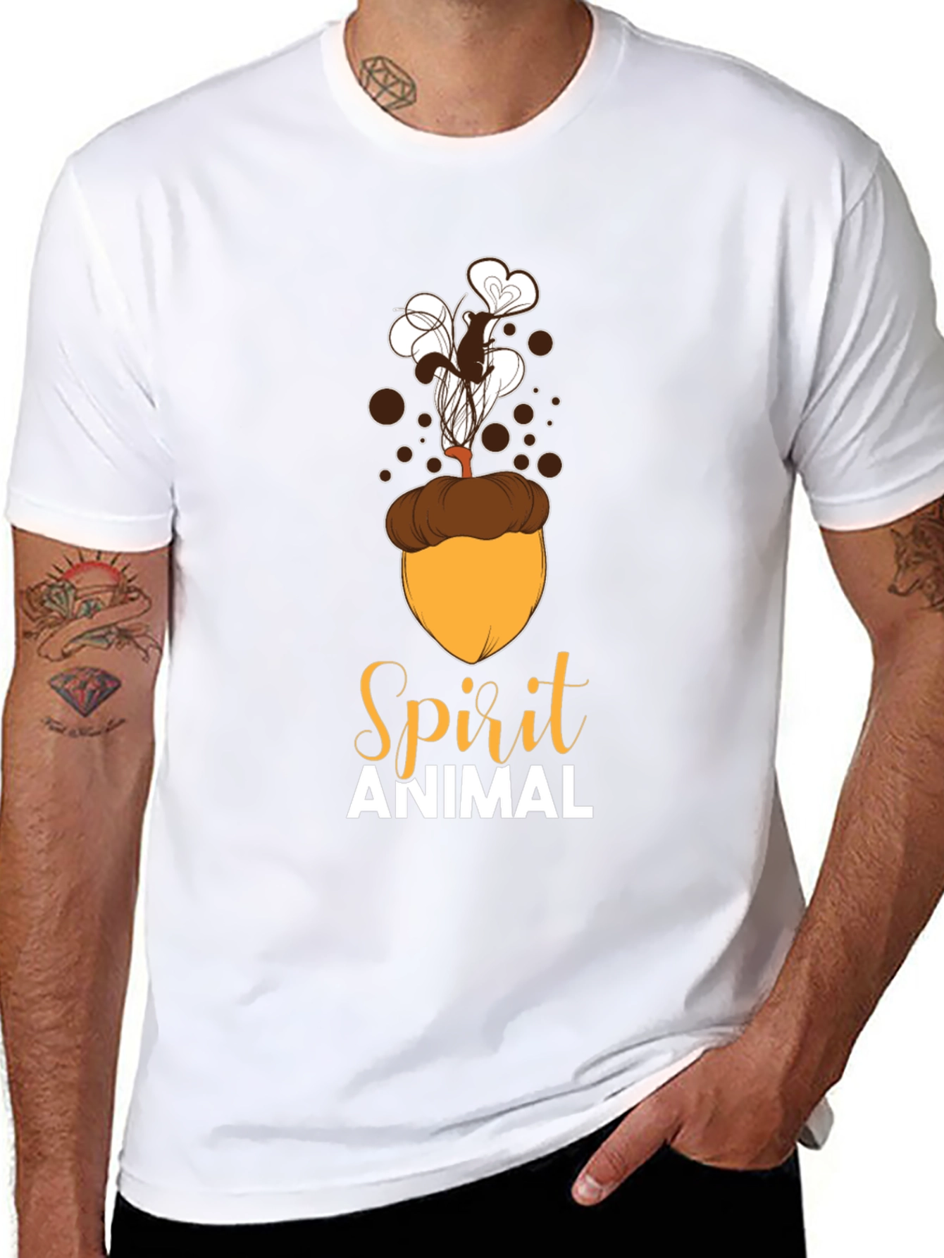Spirit Animal Squirrel Acorn Design T-Shirt