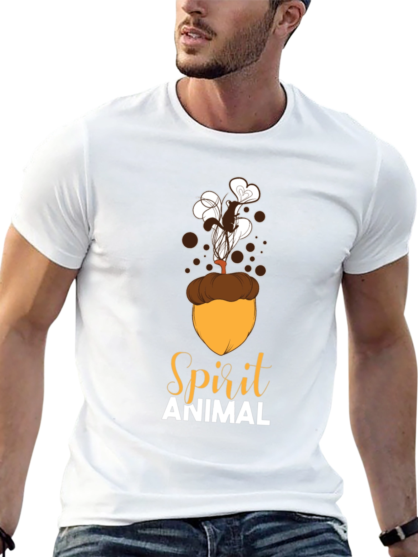 Spirit Animal Squirrel Acorn Design T-Shirt