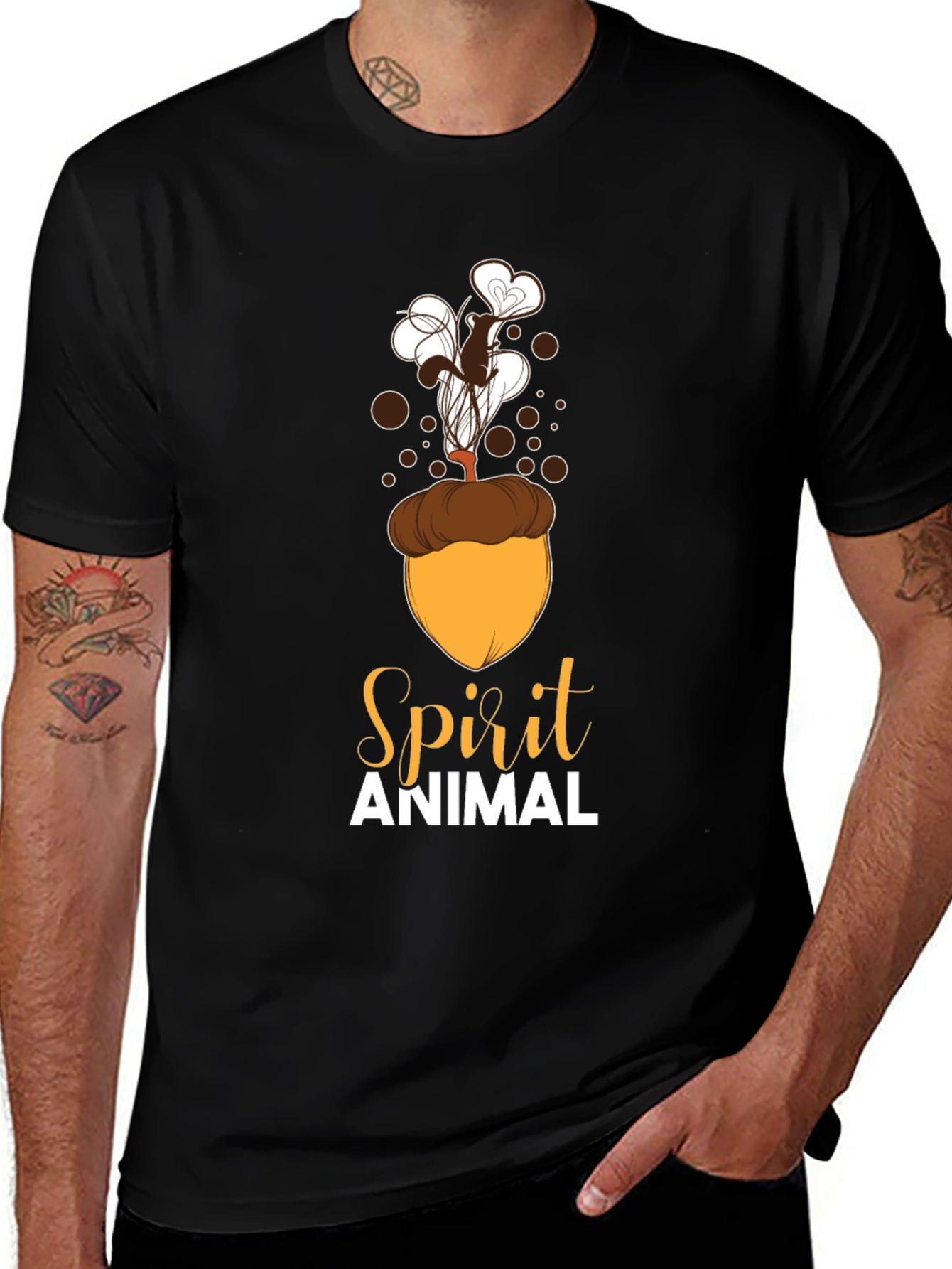 Spirit Animal Squirrel Acorn Design T-Shirt