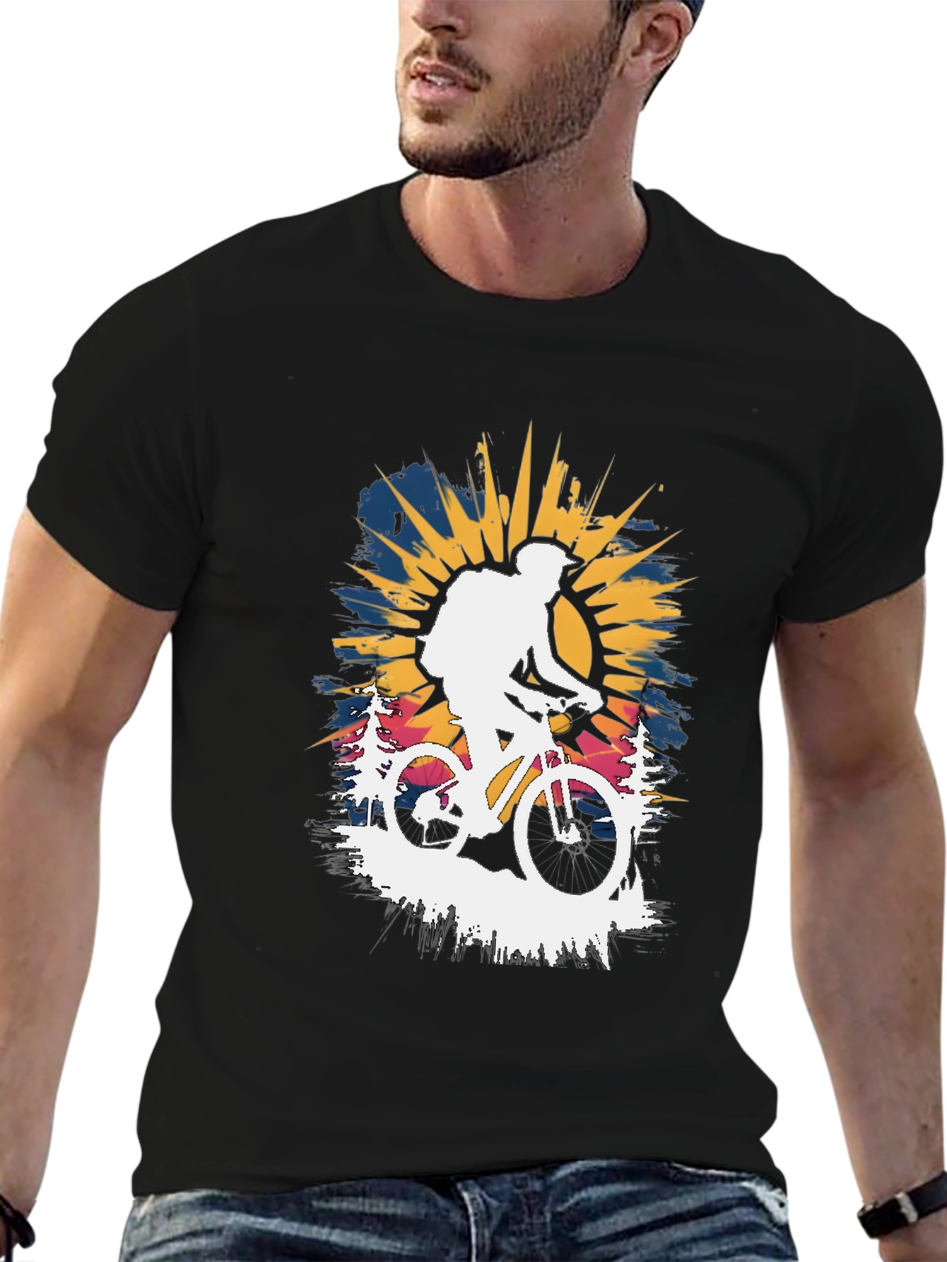 Mountain Biking Graphic Tee - Adventure Awaits!
