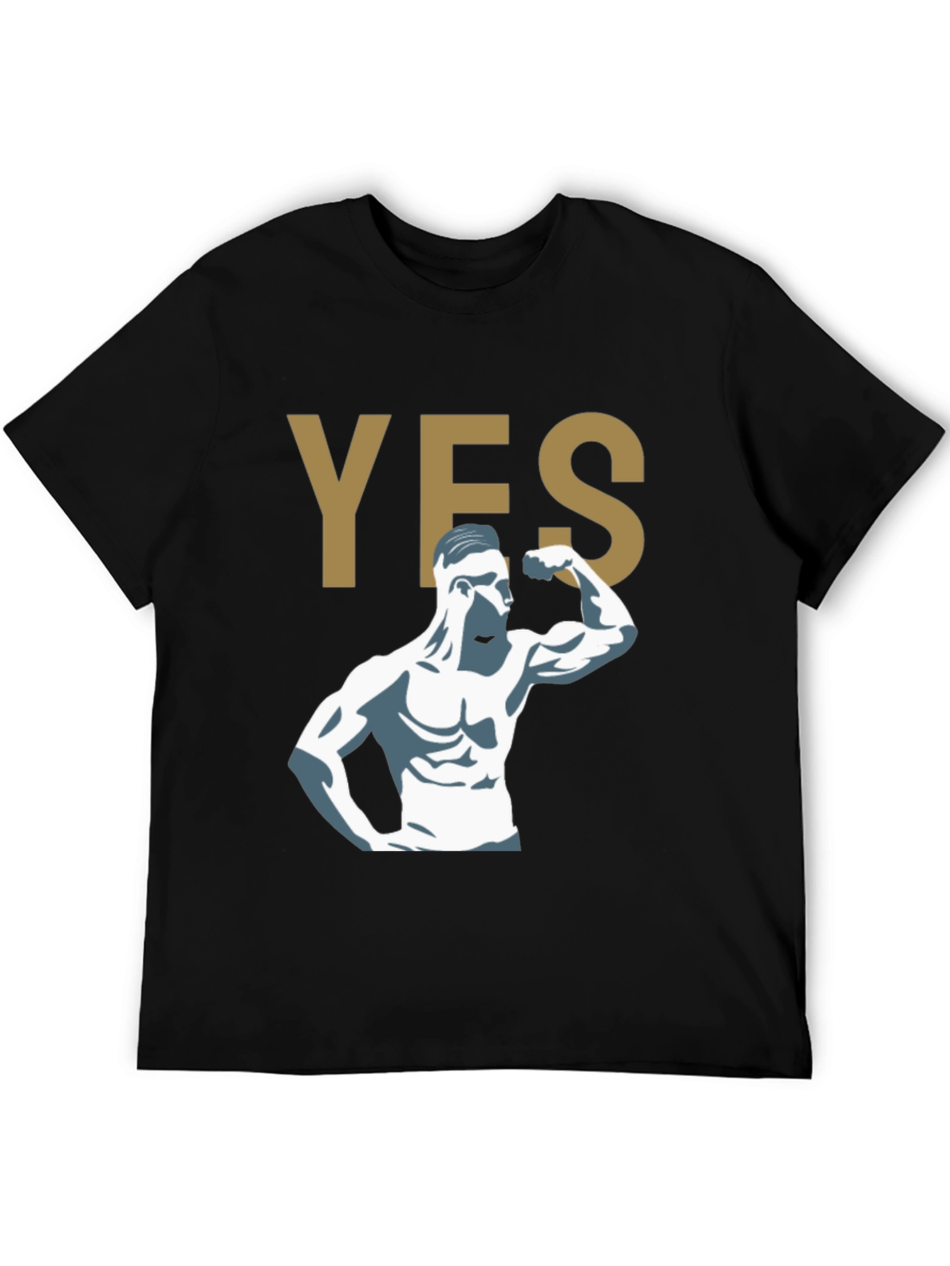 YES! Bodybuilder Graphic Print T-Shirt