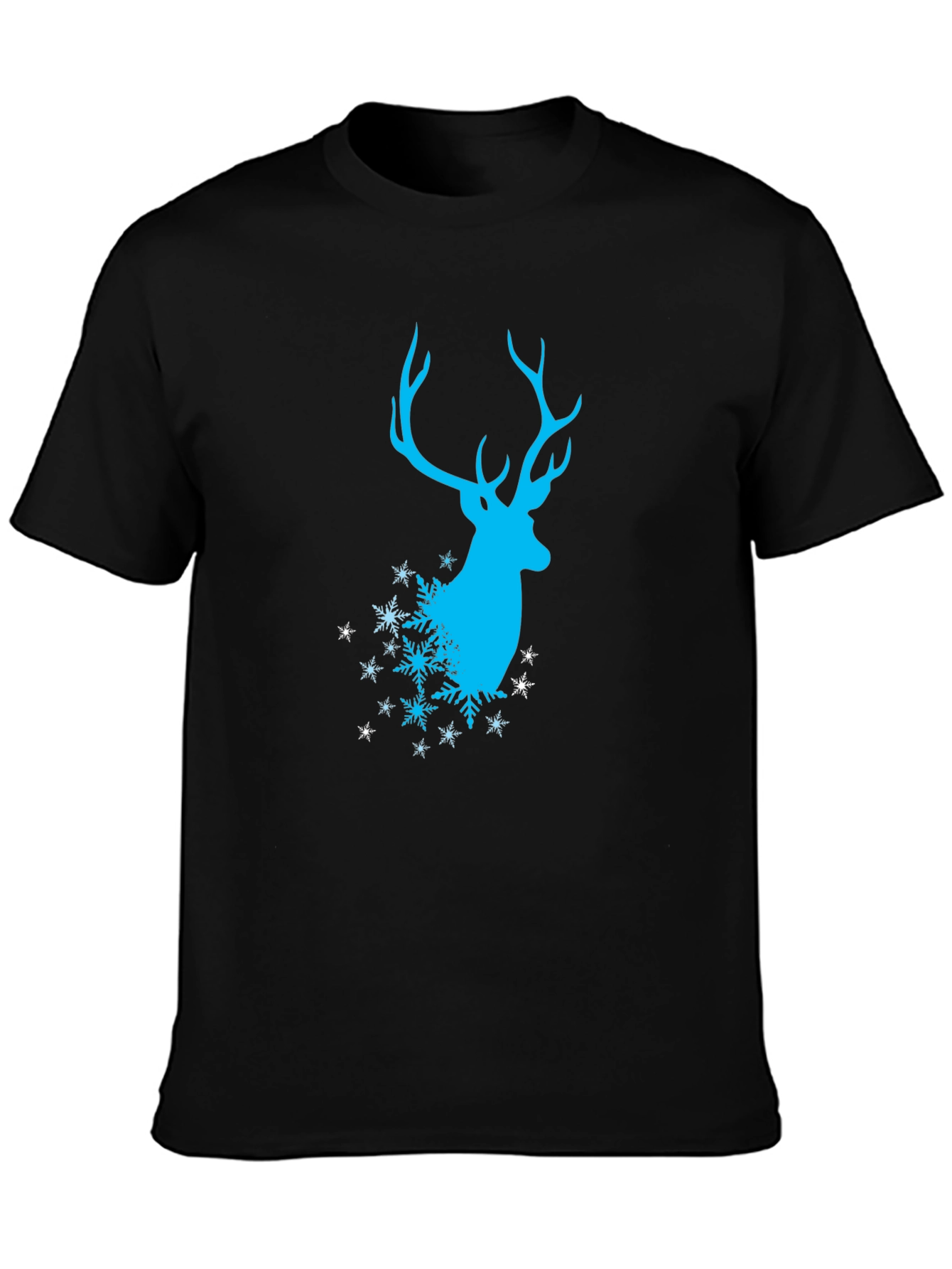 Winter Deer T-Shirt - Stylish Black Tee