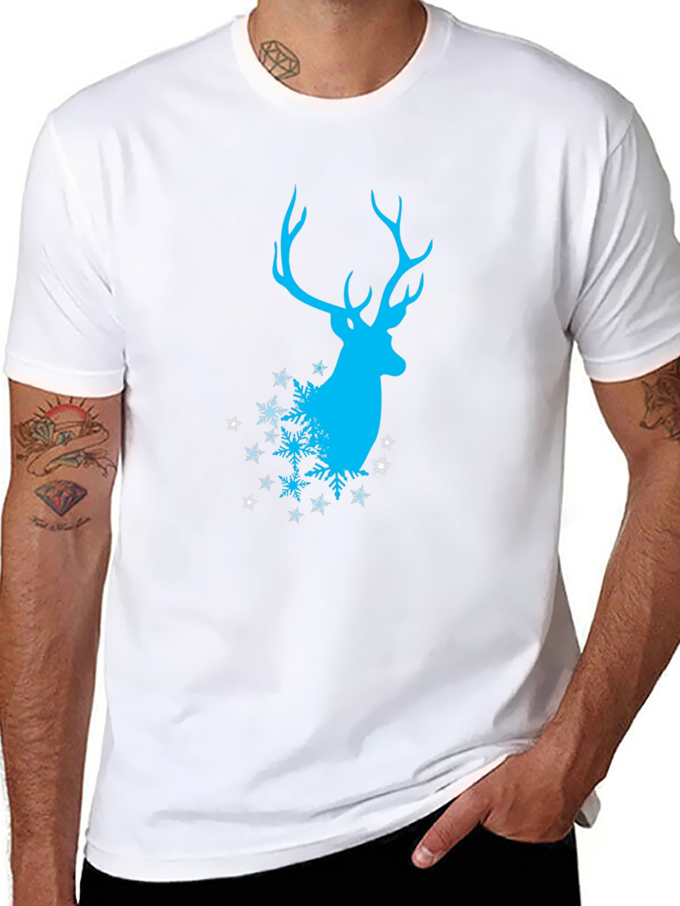 Winter Deer T-Shirt - Stylish Black Tee