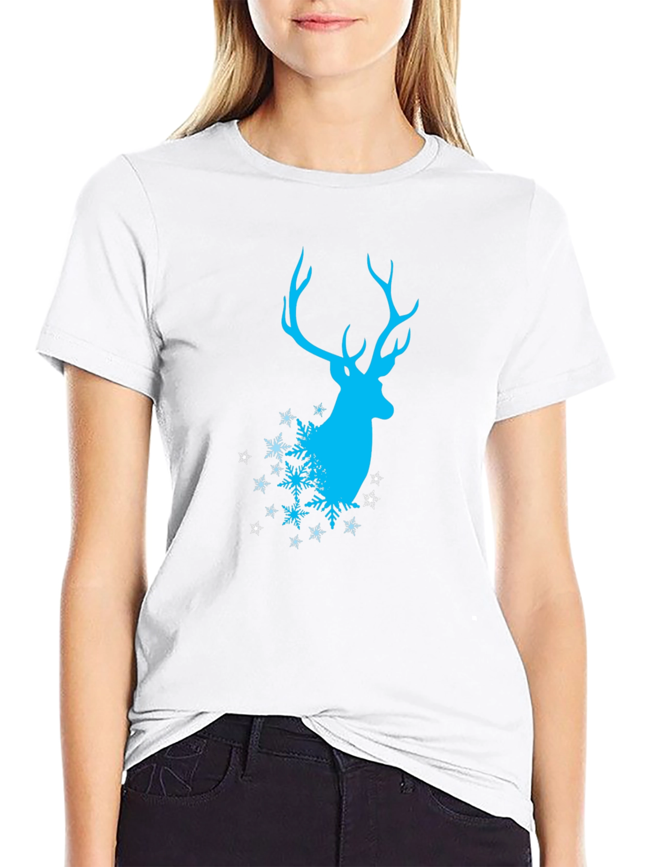 Winter Deer T-Shirt - Stylish Black Tee