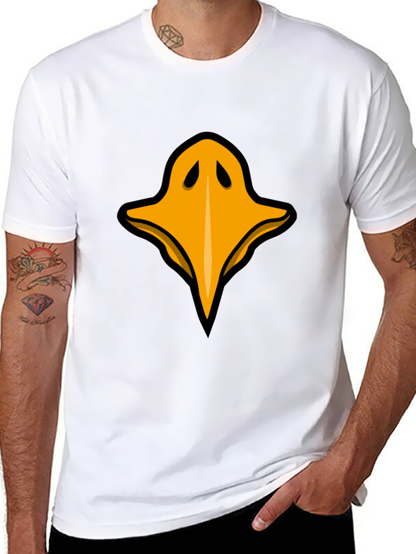 Raven Beak Graphic Tee - Black Cotton T-Shirt