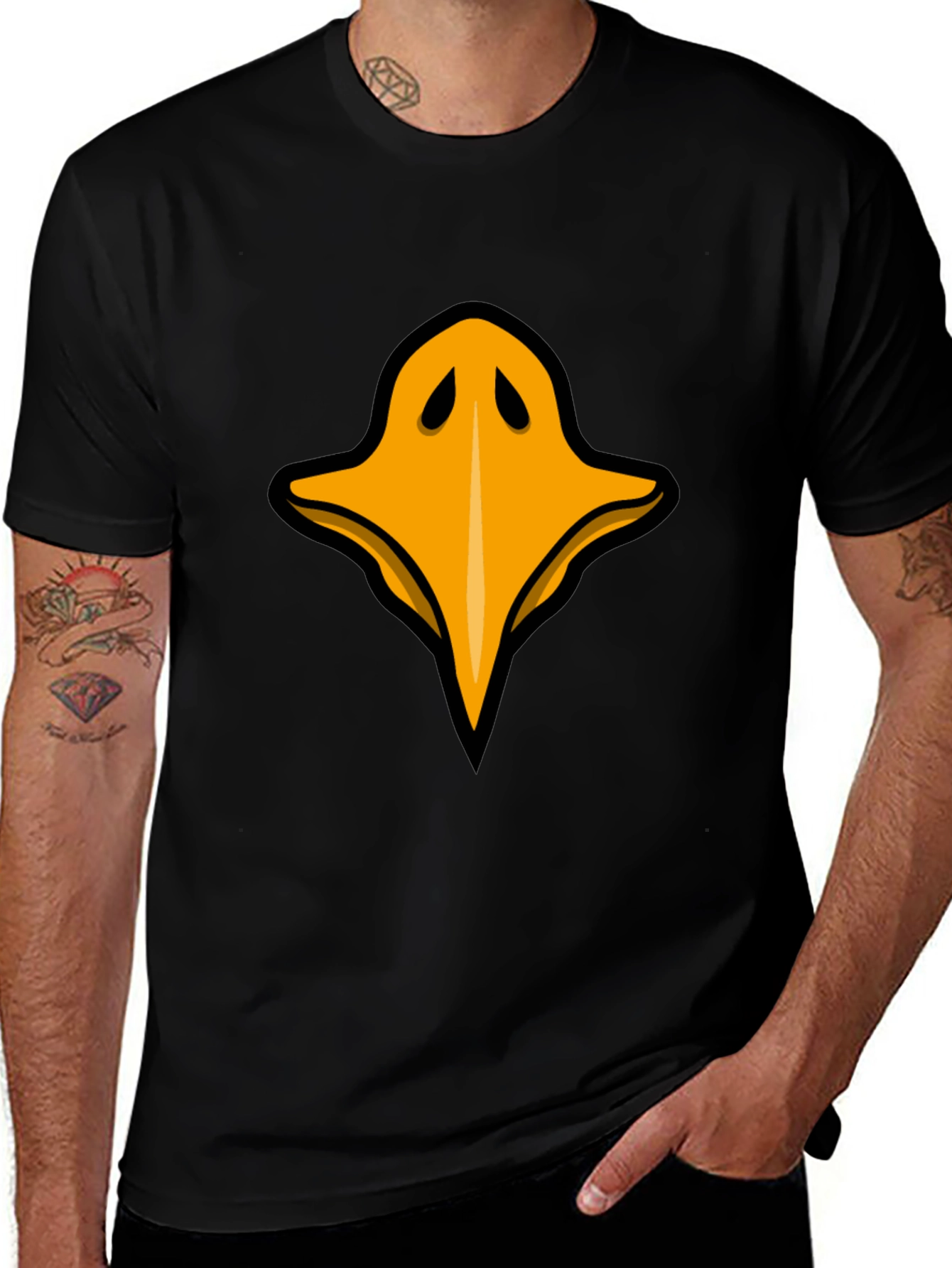Raven Beak Graphic Tee - Black Cotton T-Shirt