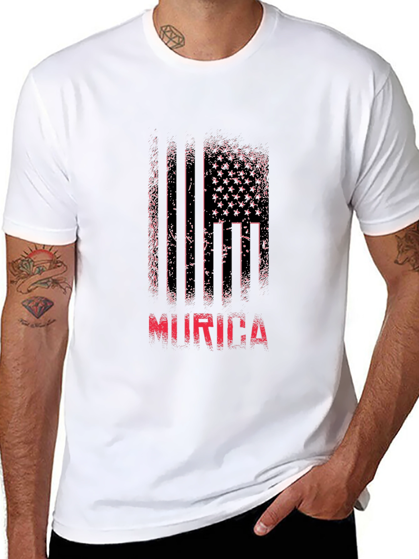 Murica American Flag Graphic T-Shirt
