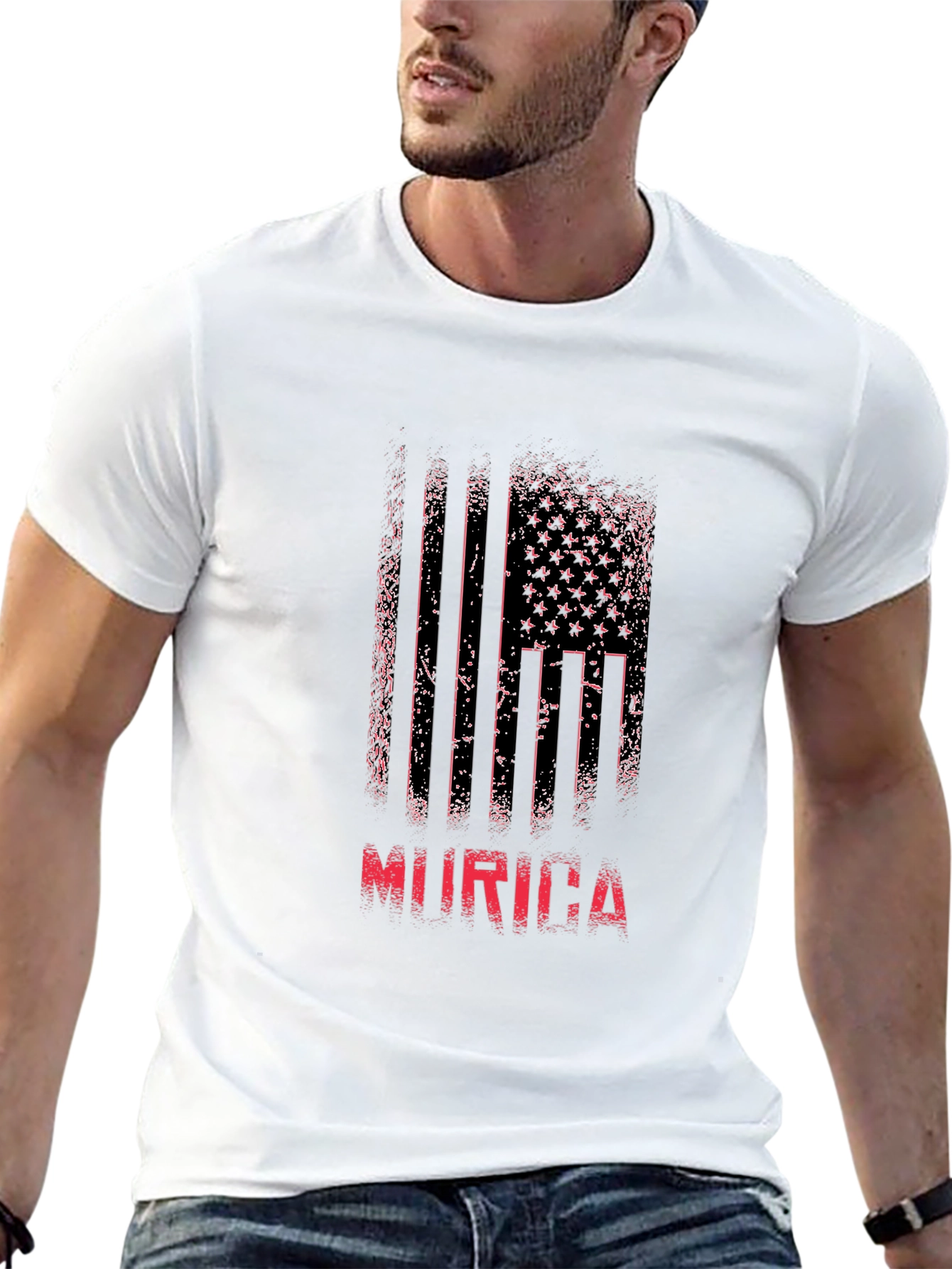 Murica American Flag Graphic T-Shirt
