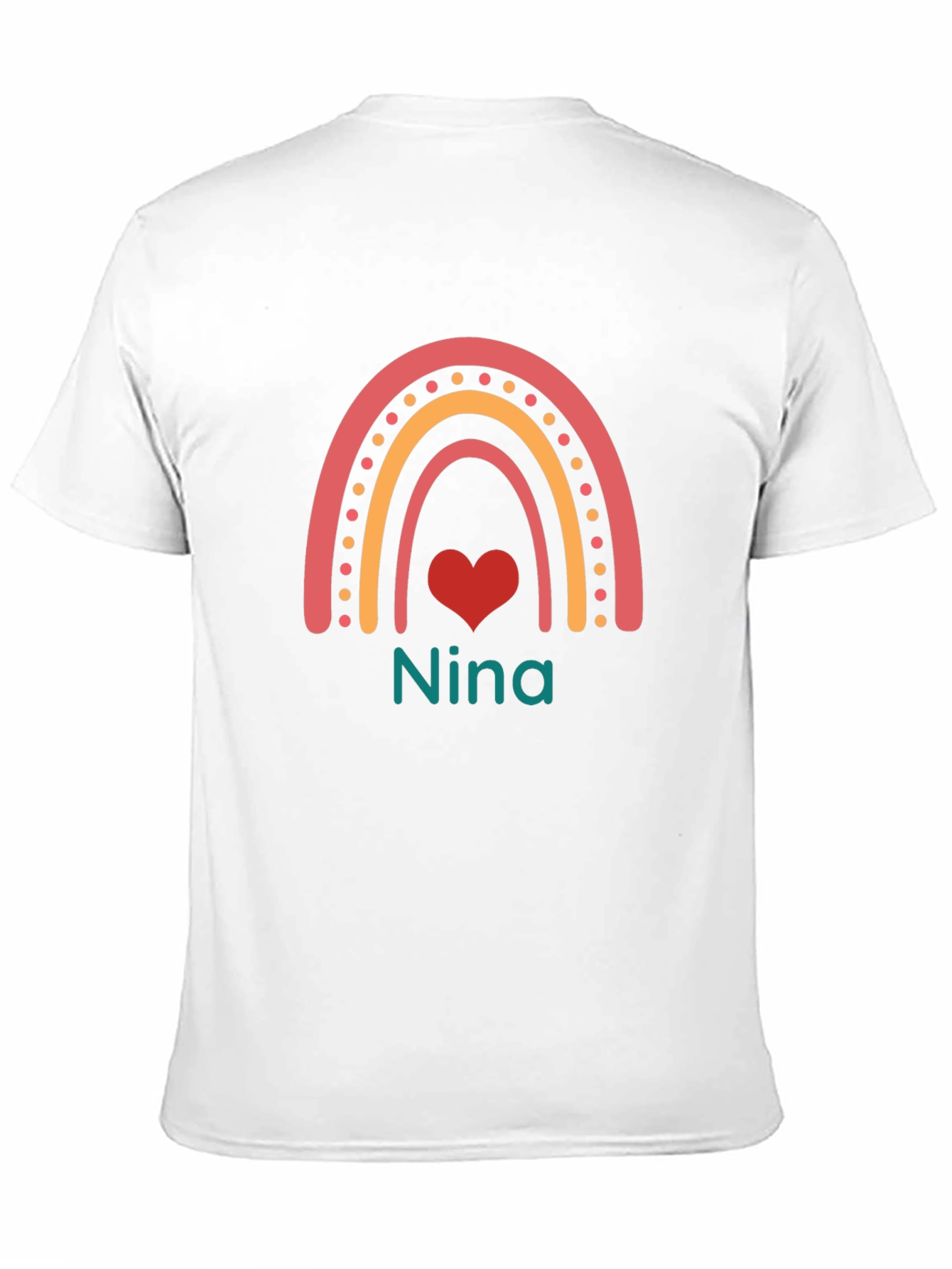 Personalized Nina Rainbow Heart T-Shirt