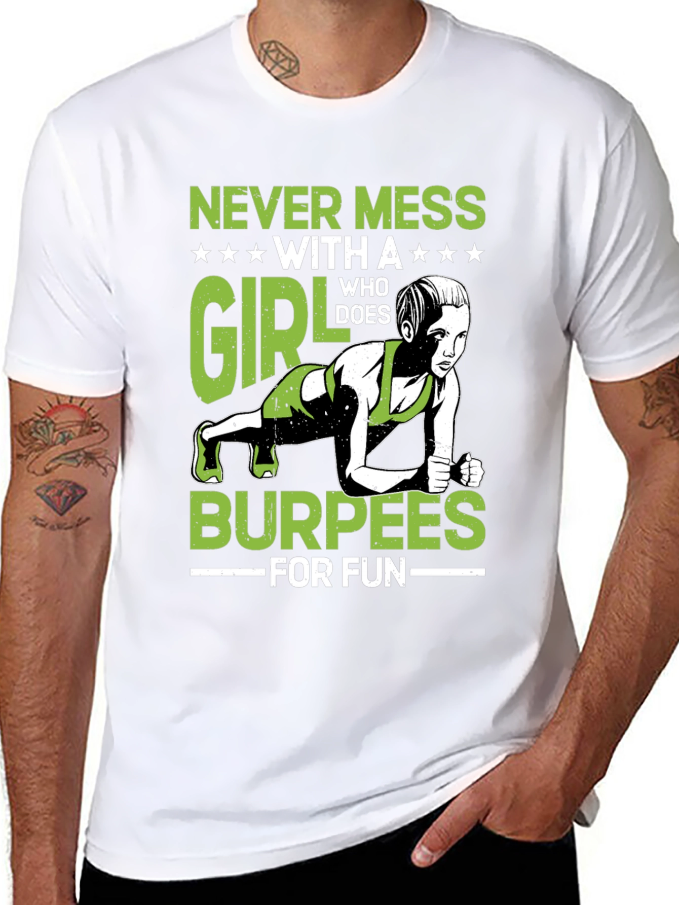 Never Mess With A Girl Burpees T-Shirt