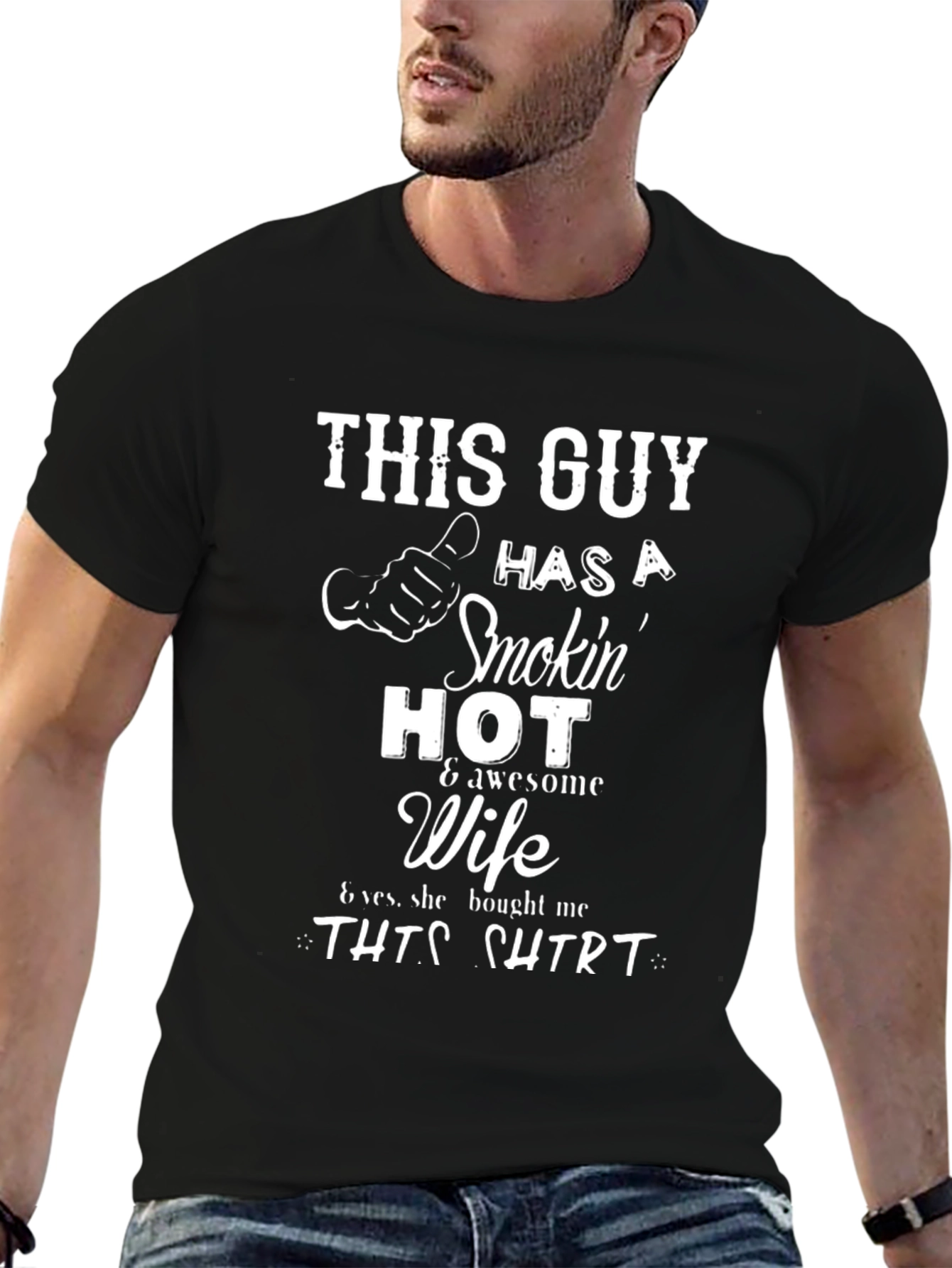 Funny Smokin Hot Wife Graphic Novelty T-Shirt