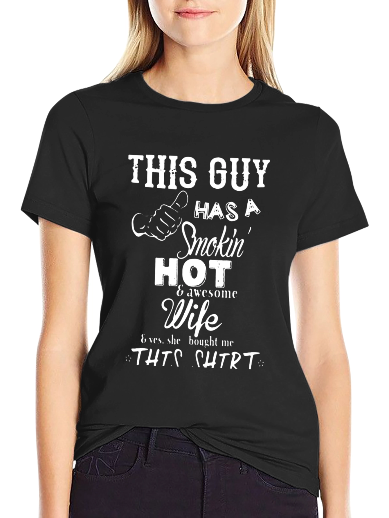 Funny Smokin Hot Wife Graphic Novelty T-Shirt