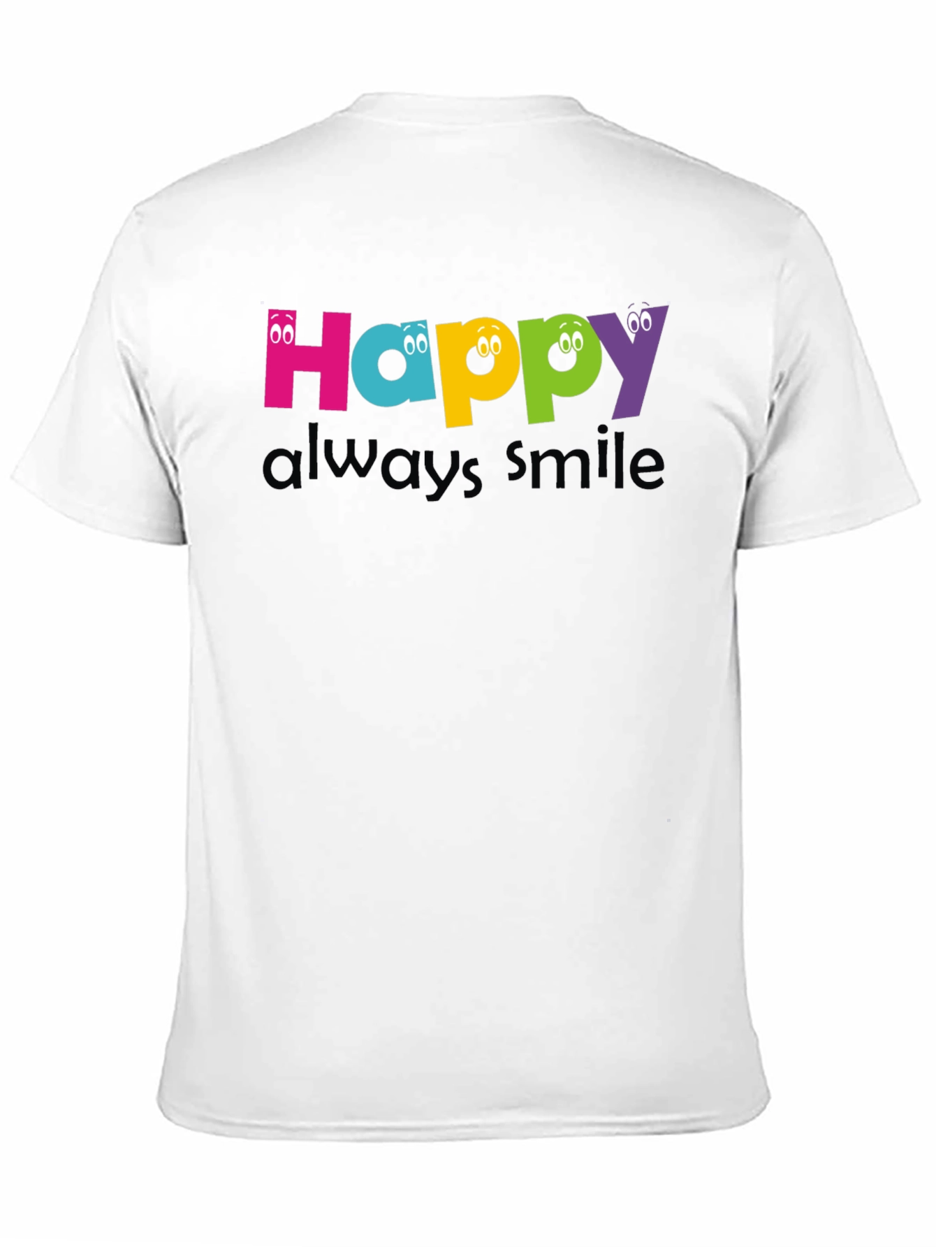Happy Always Smile Graphic Tee - Black Unisex T-Shirt