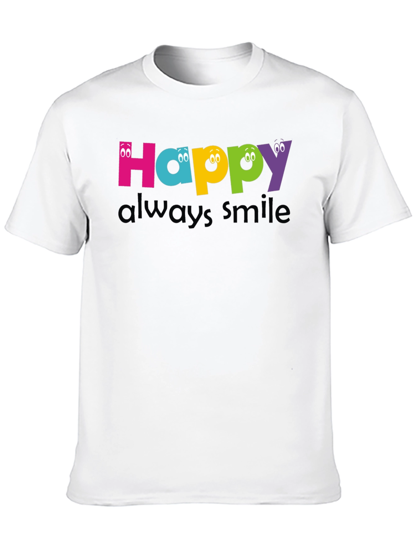 Happy Always Smile Graphic Tee - Black Unisex T-Shirt