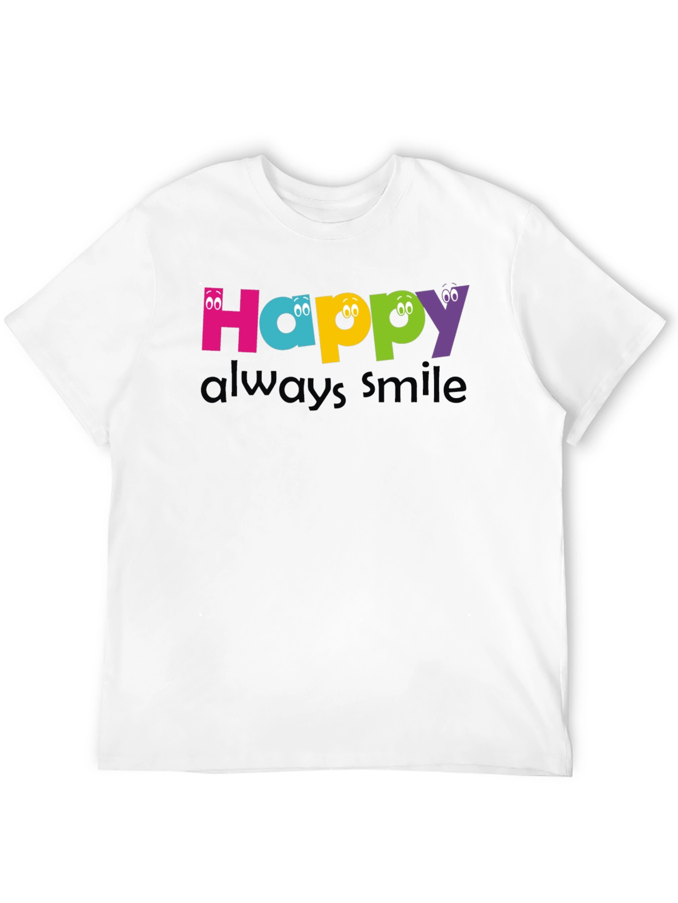 Happy Always Smile Graphic Tee - Black Unisex T-Shirt
