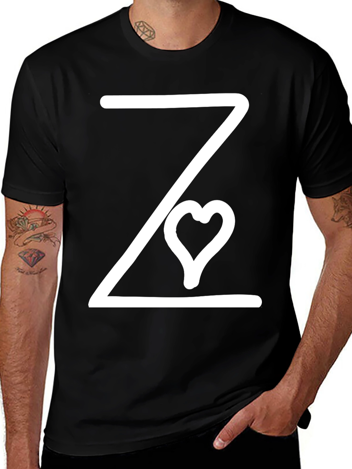 Modern Graphic Tee - Z with Heart