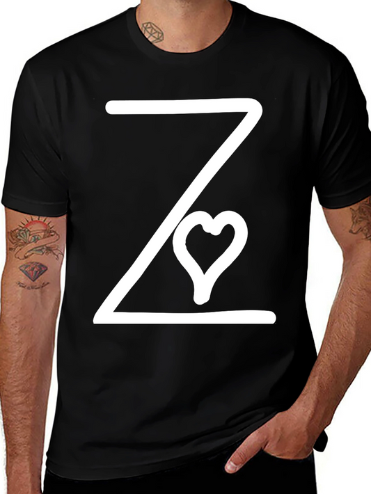 Modern Graphic Tee - Z with Heart