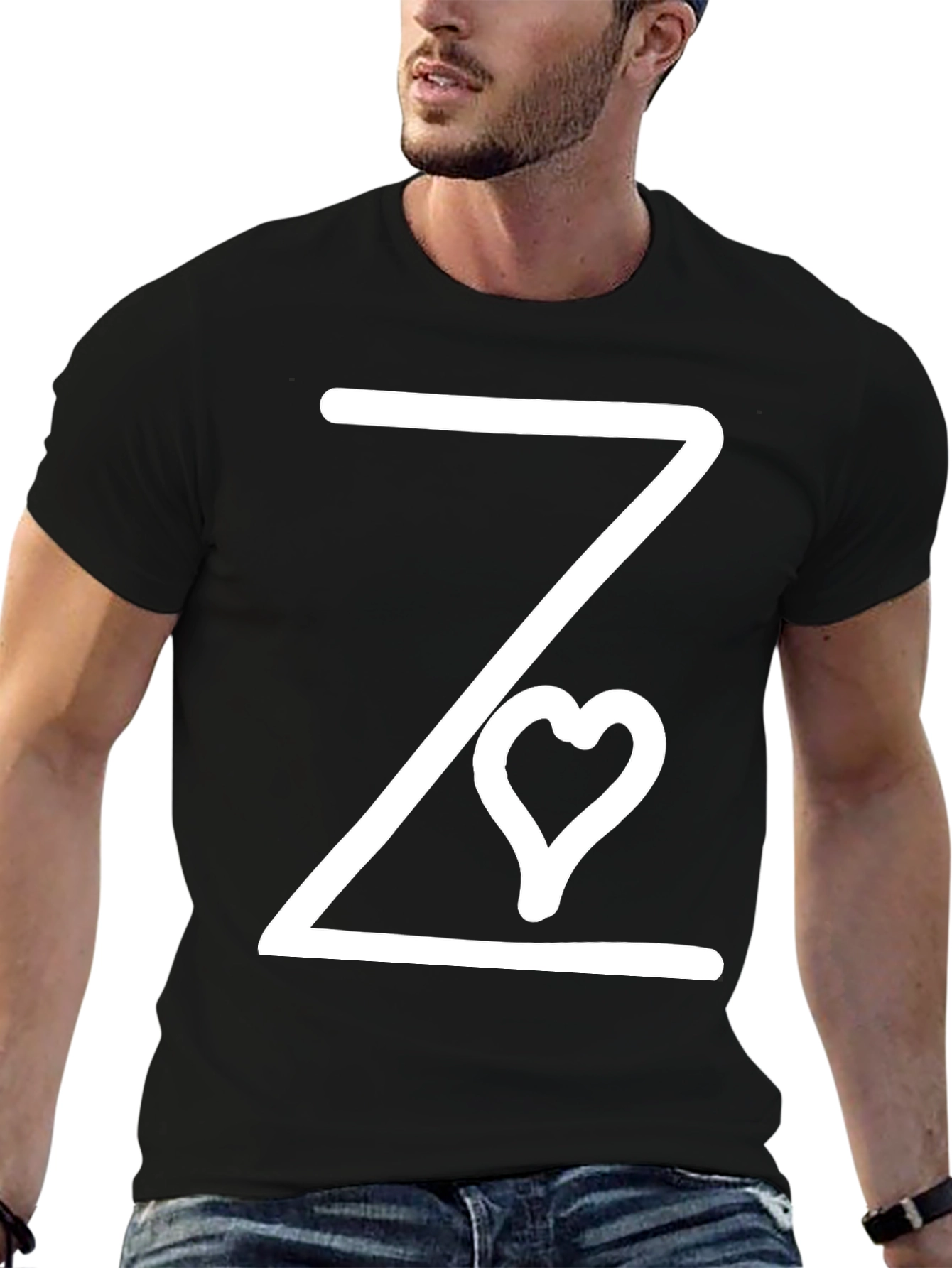 Modern Graphic Tee - Z with Heart