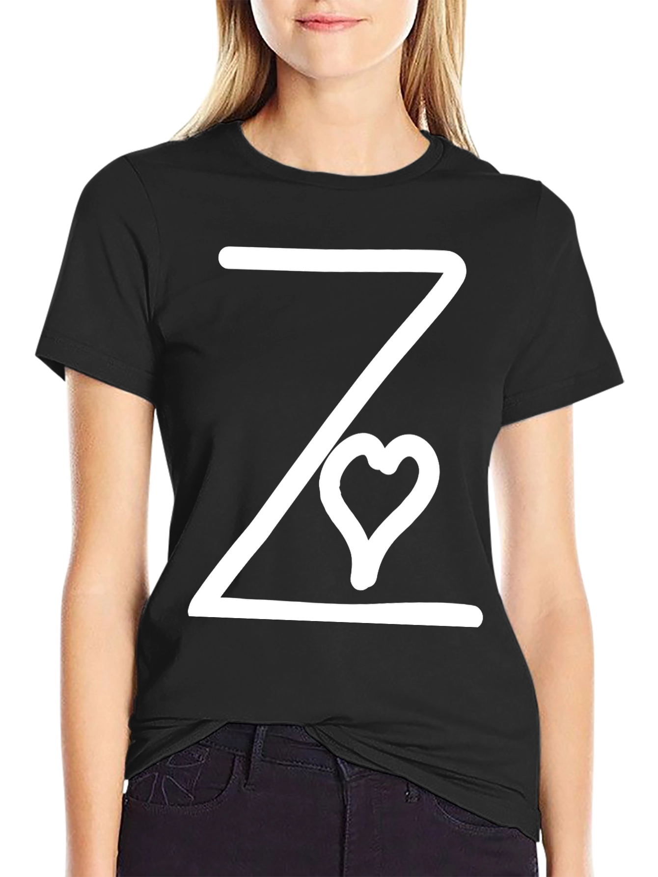 Modern Graphic Tee - Z with Heart