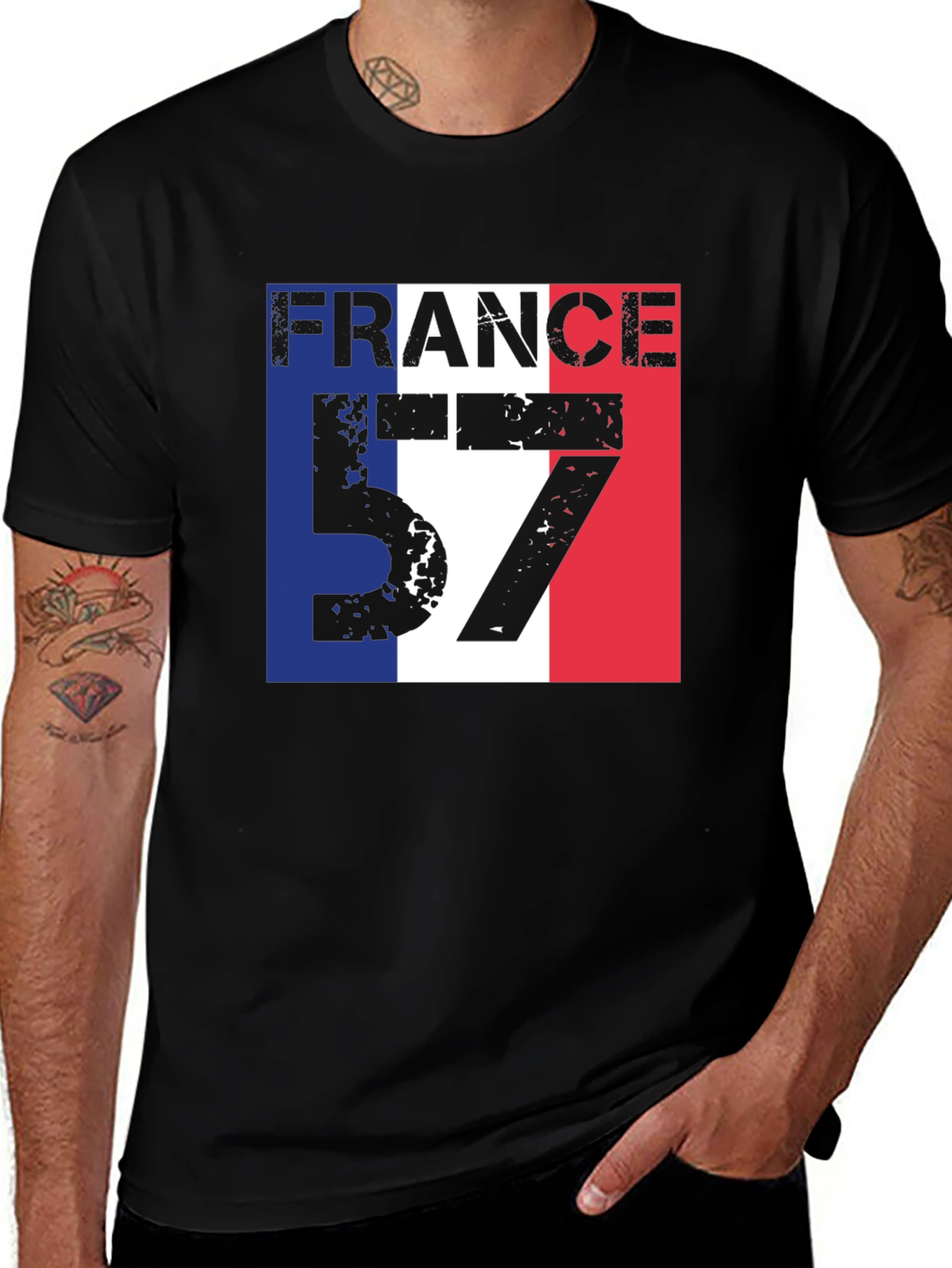 France 57 Black Graphic T-Shirt