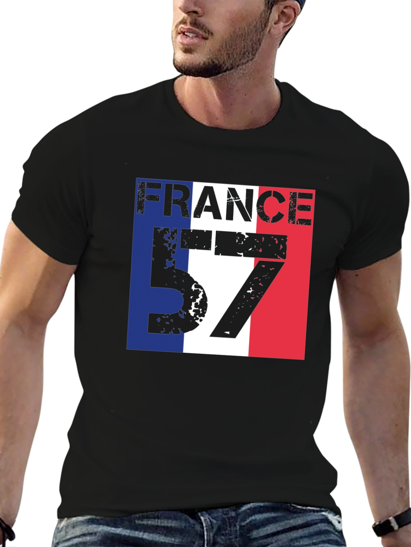 France 57 Black Graphic T-Shirt